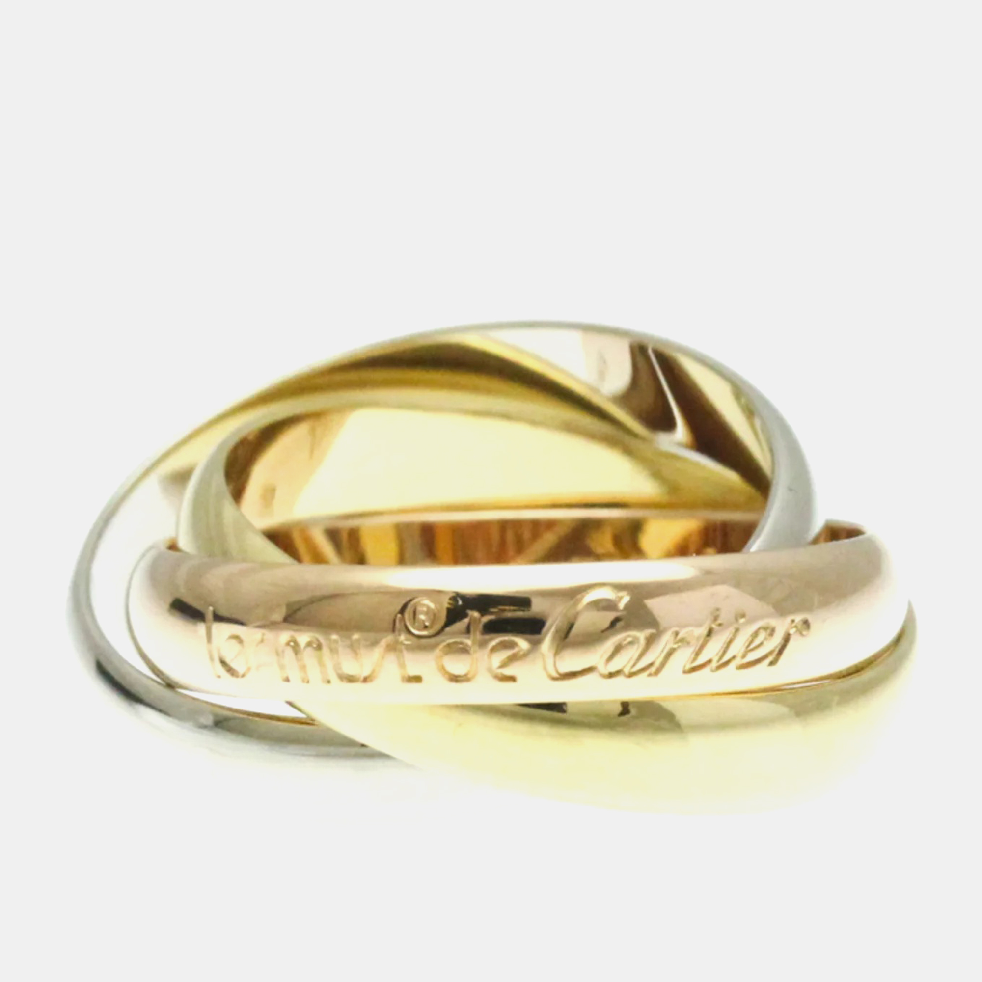 

Cartier 18K Yellow, Rose, White Gold Trinity Band Ring EU 51