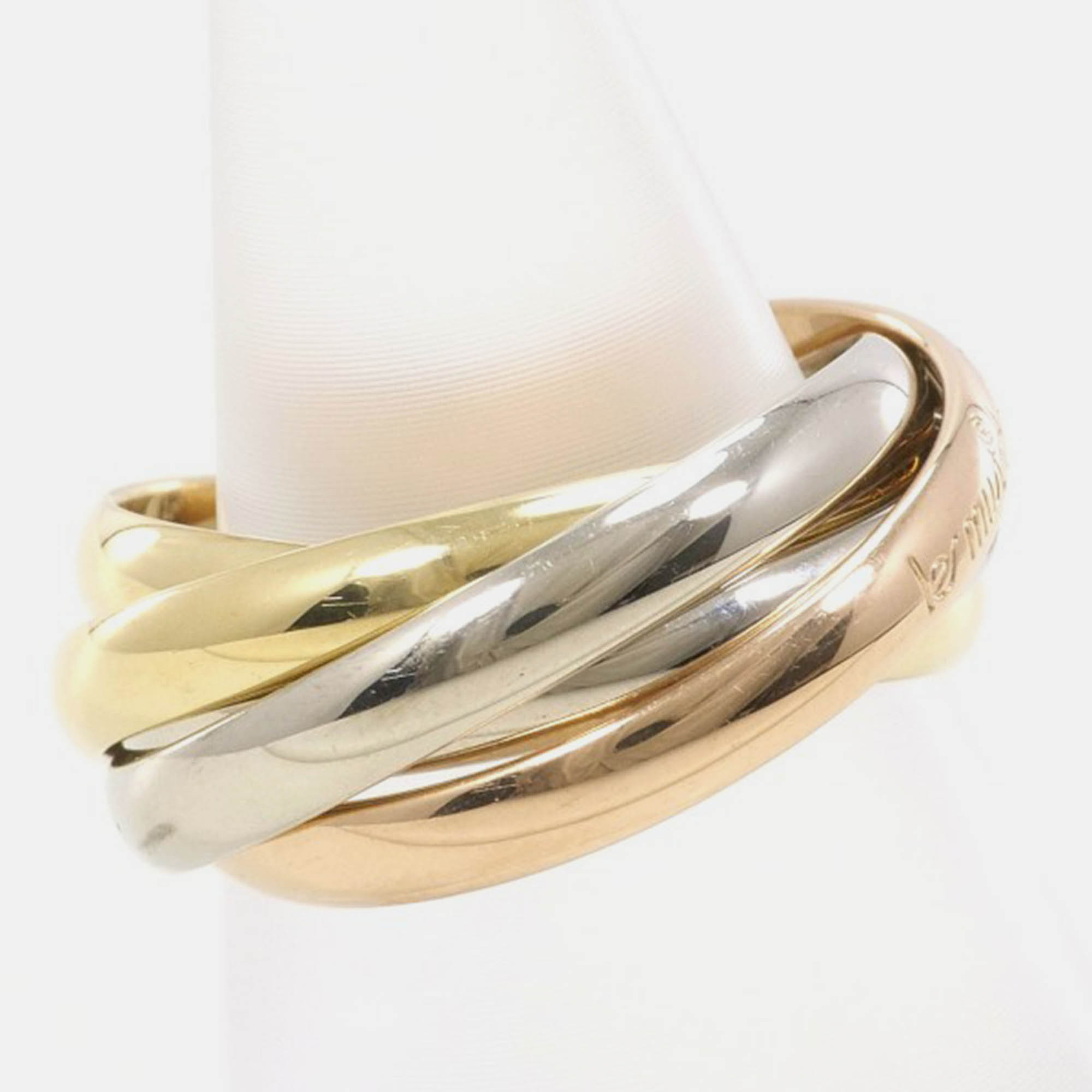 Cartier 18K Yellow, Rose, White Gold Trinity Band Ring EU 50 