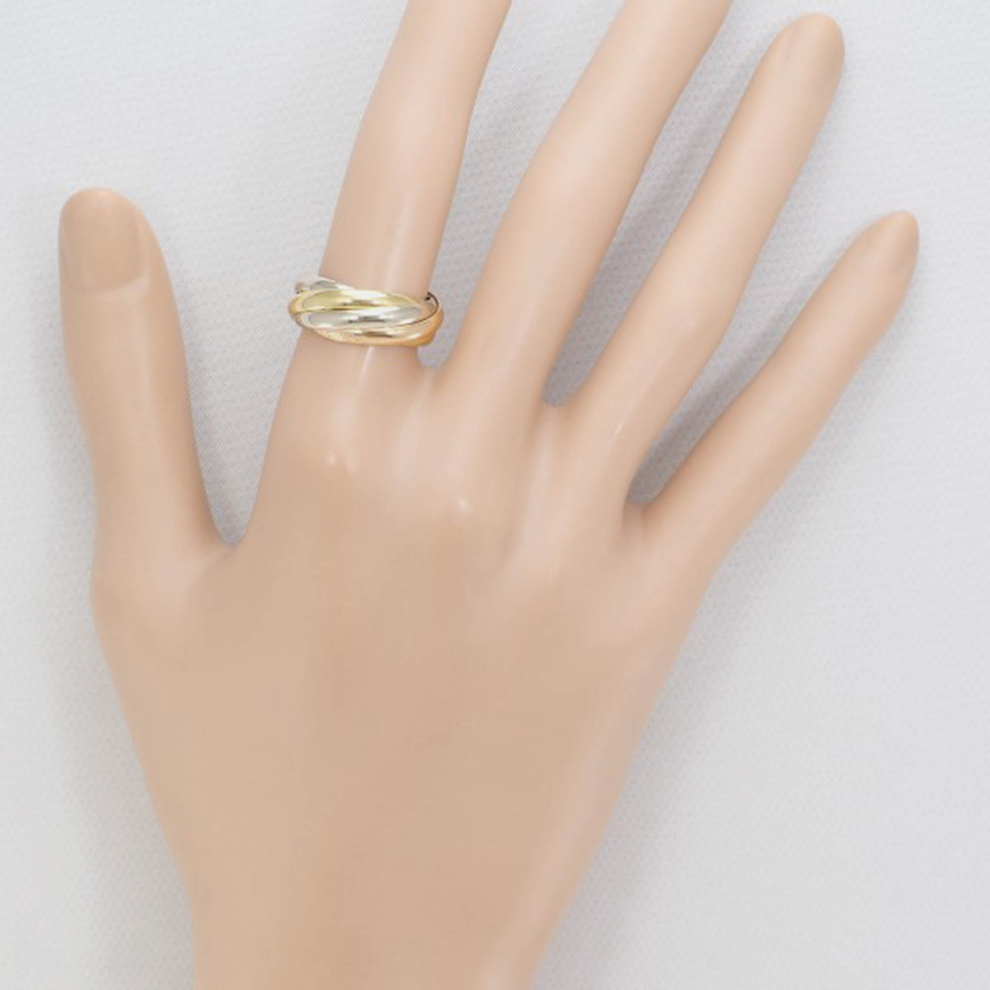 Cartier 18K Yellow, Rose, White Gold Trinity Band Ring EU 50 