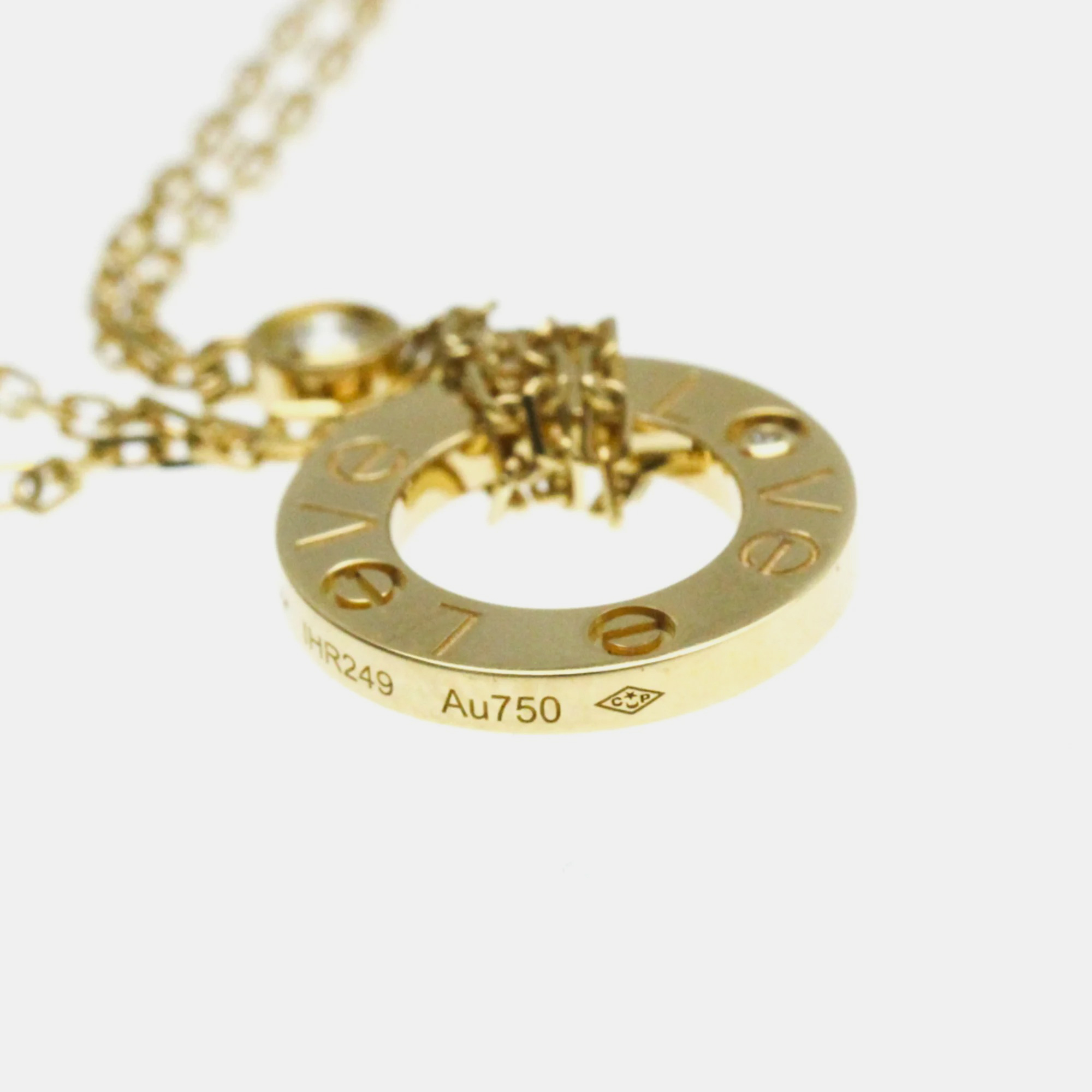 Cartier 18K Yellow Gold and Diamond Love Pendant Necklace 