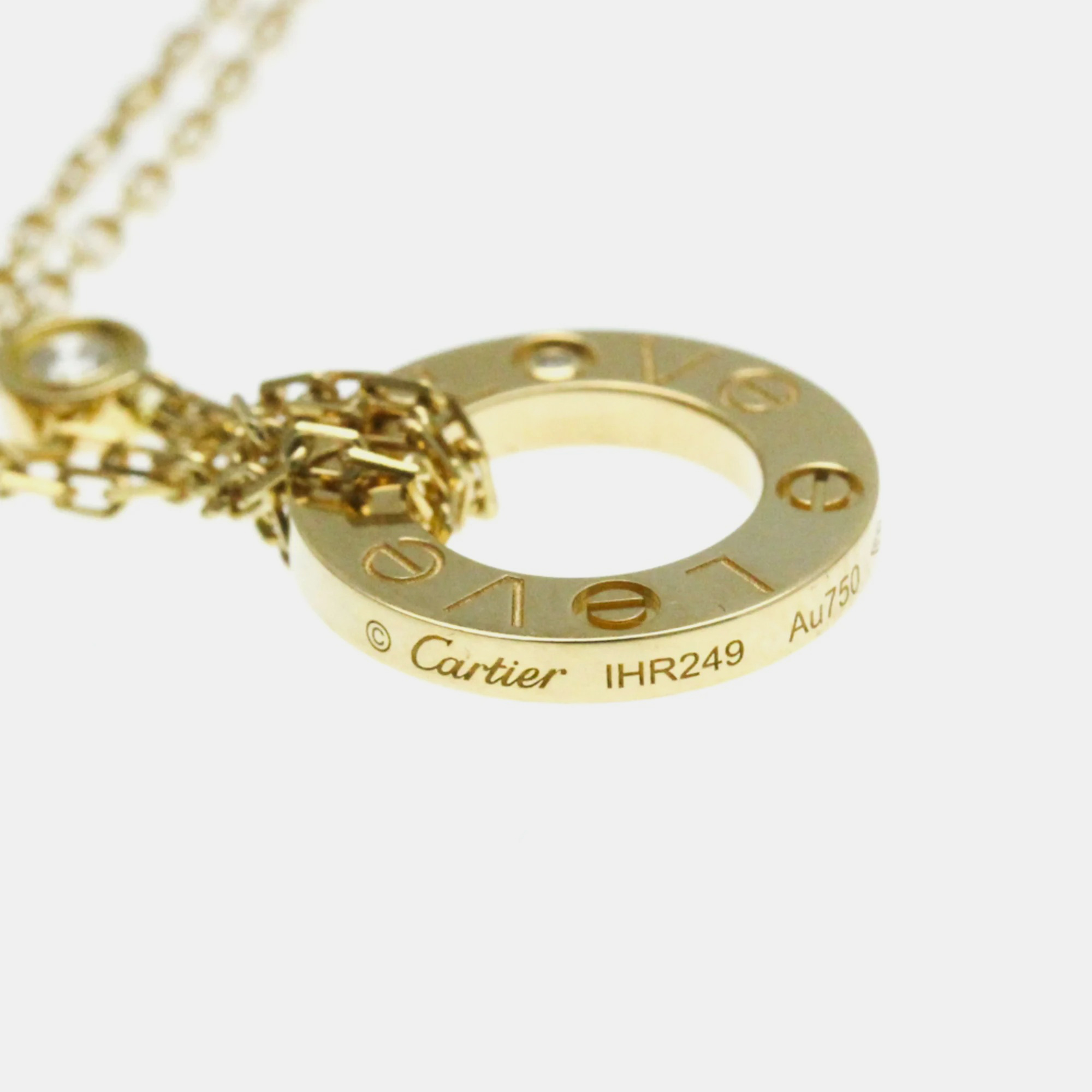 Cartier 18K Yellow Gold and Diamond Love Pendant Necklace 
