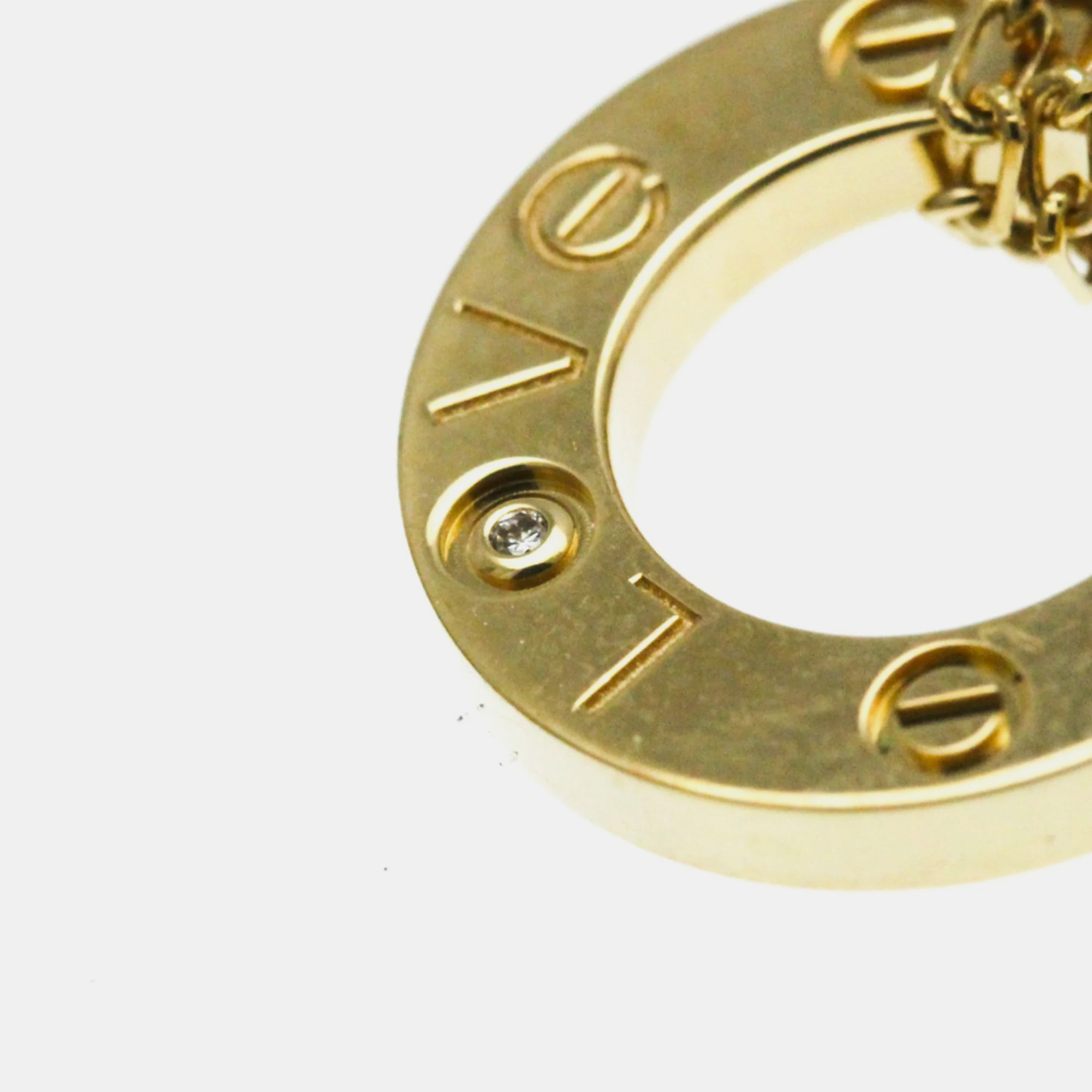 Cartier 18K Yellow Gold and Diamond Love Pendant Necklace 