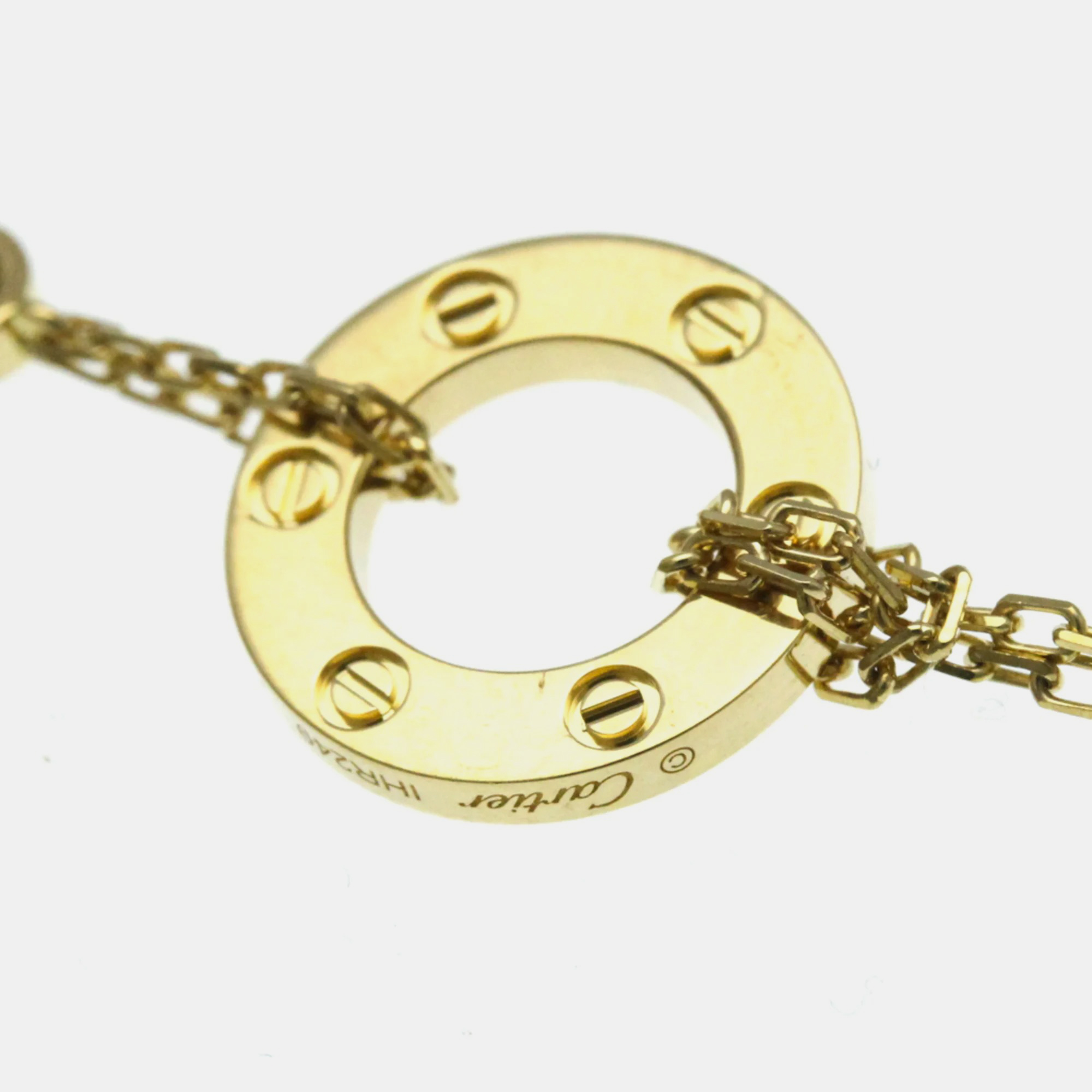 Cartier 18K Yellow Gold and Diamond Love Pendant Necklace 