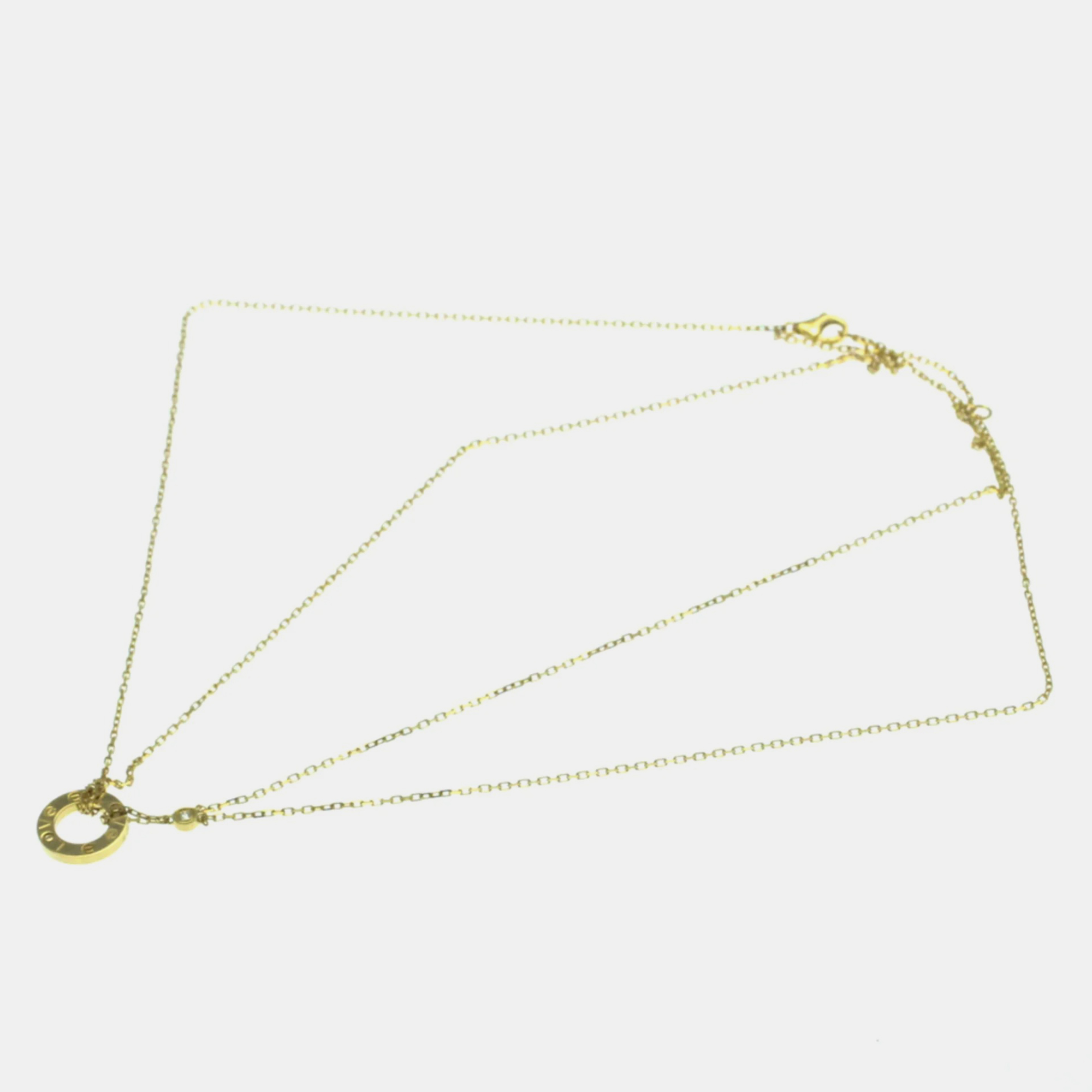 Cartier 18K Yellow Gold and Diamond Love Pendant Necklace 