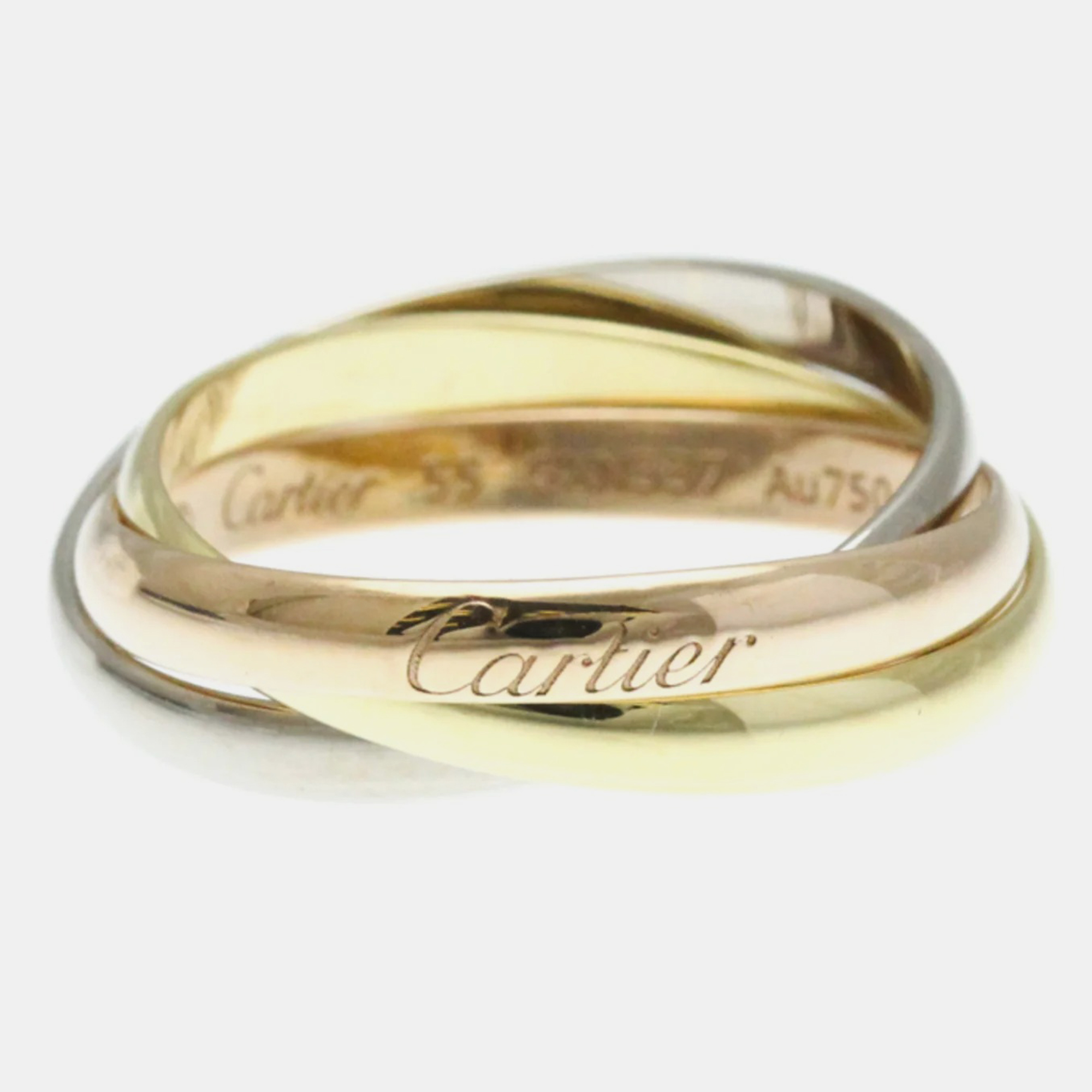 

Cartier 18K Yellow, Rose, White Gold Trinity Band Ring EU 55