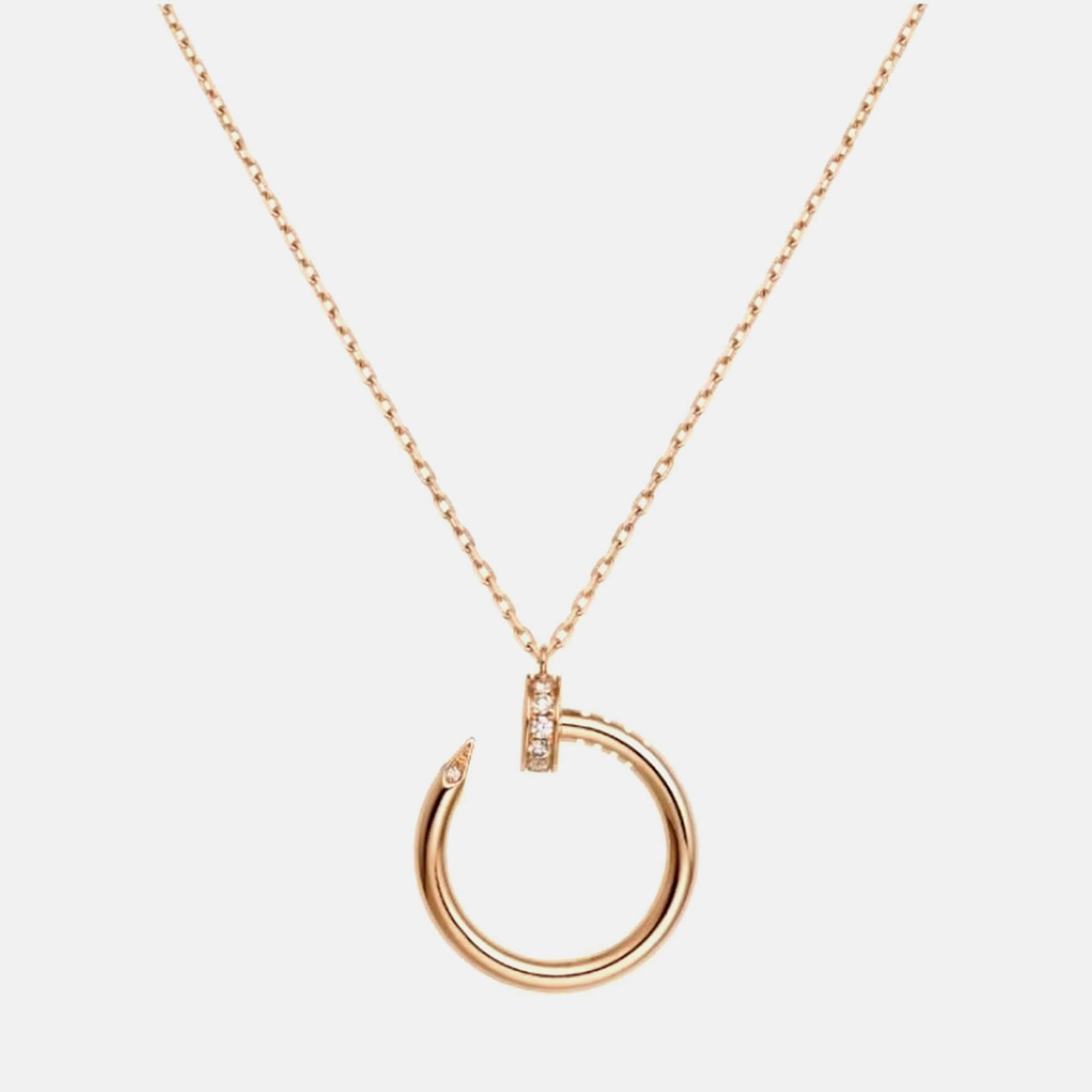 

Cartier Diamond Rose Gold Head-And-Tail Nail Necklace