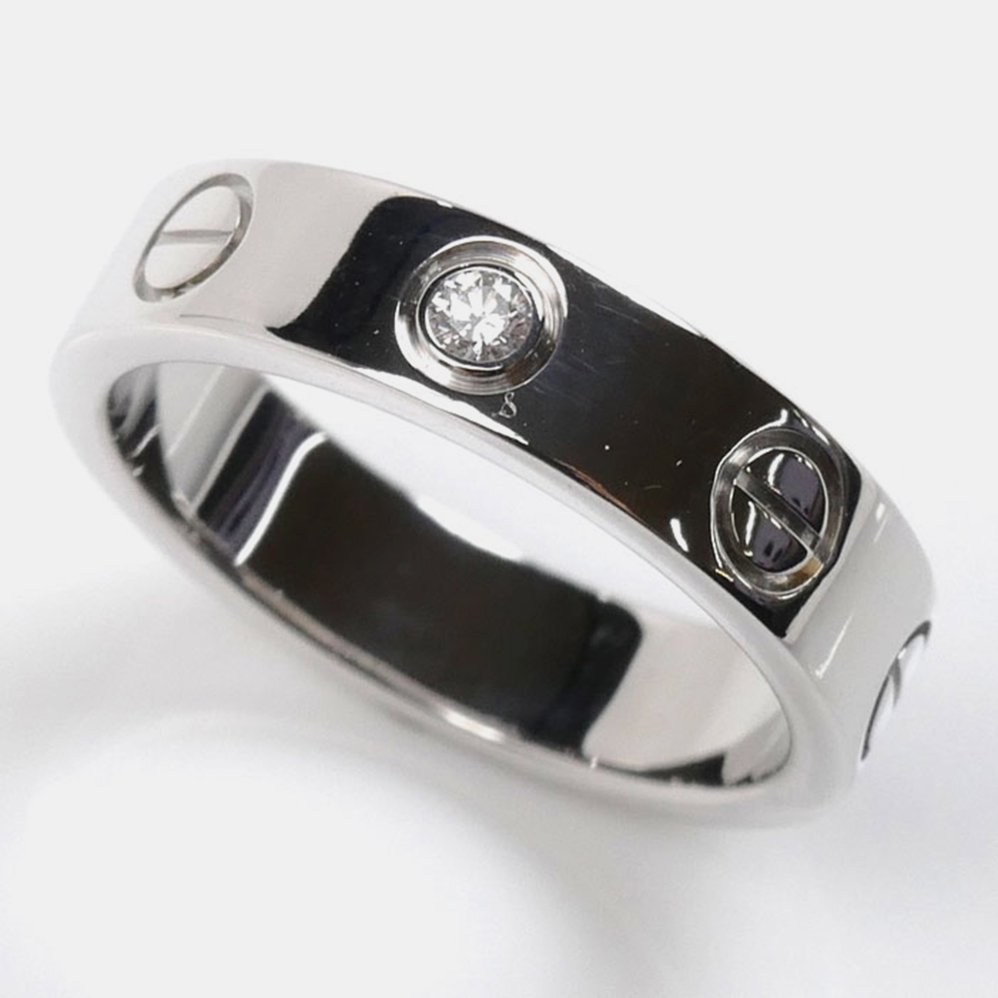 Cartier 18K White Gold Love Platinum Ring EU 45 