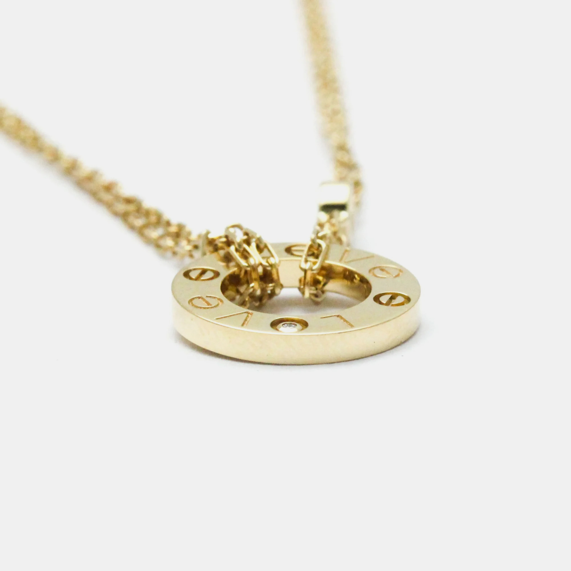 Cartier 18K Yellow Gold and Diamond Love Pendant Necklace 