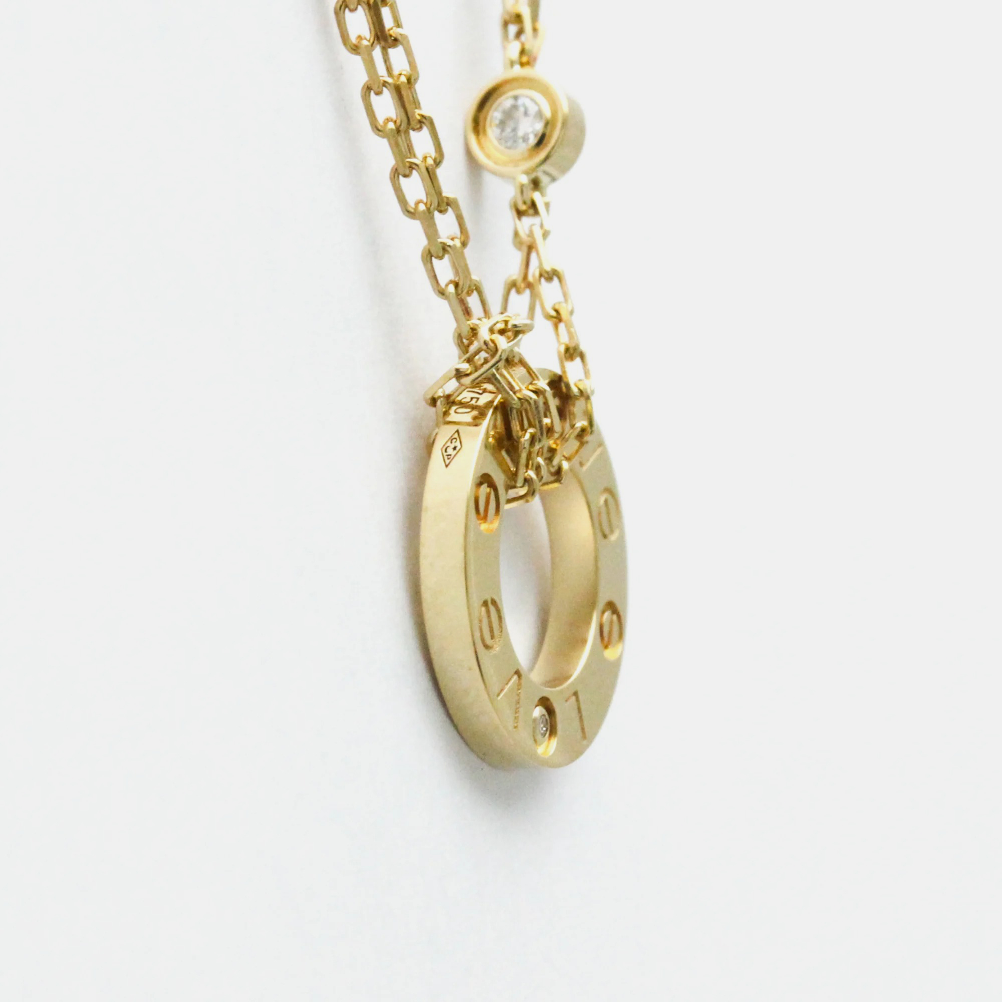 Cartier 18K Yellow Gold and Diamond Love Pendant Necklace 