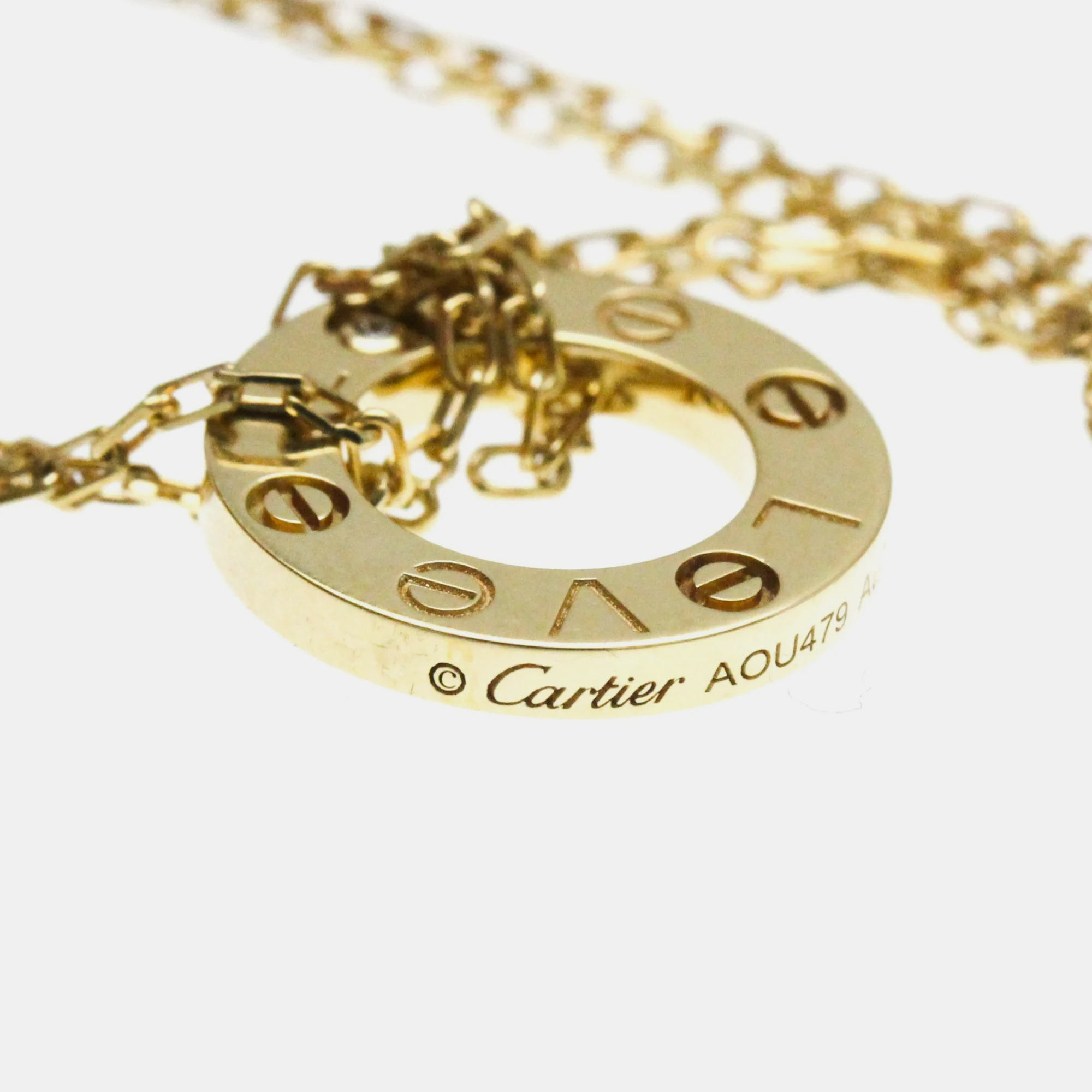 Cartier 18K Yellow Gold and Diamond Love Pendant Necklace 