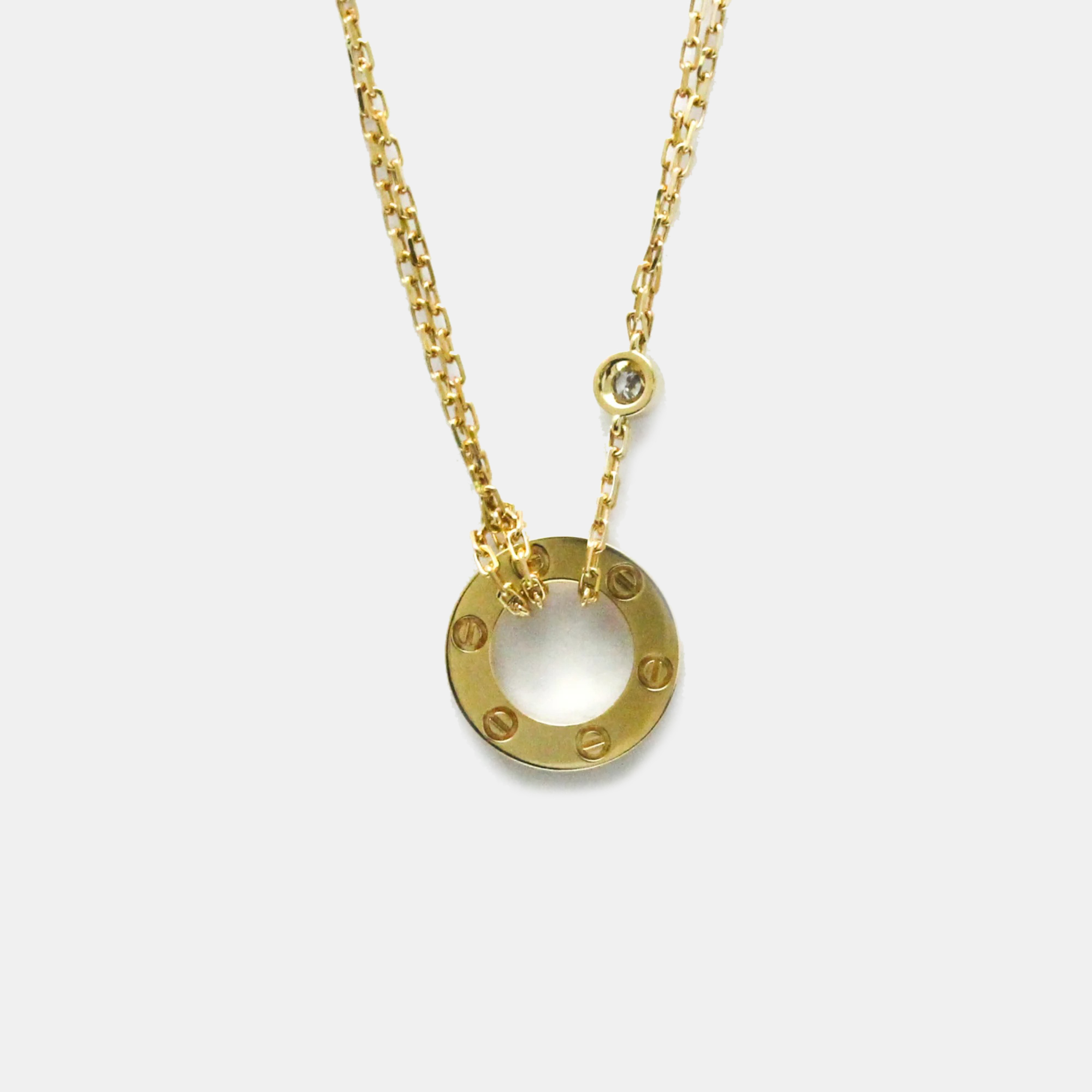 Cartier 18K Yellow Gold and Diamond Love Pendant Necklace 