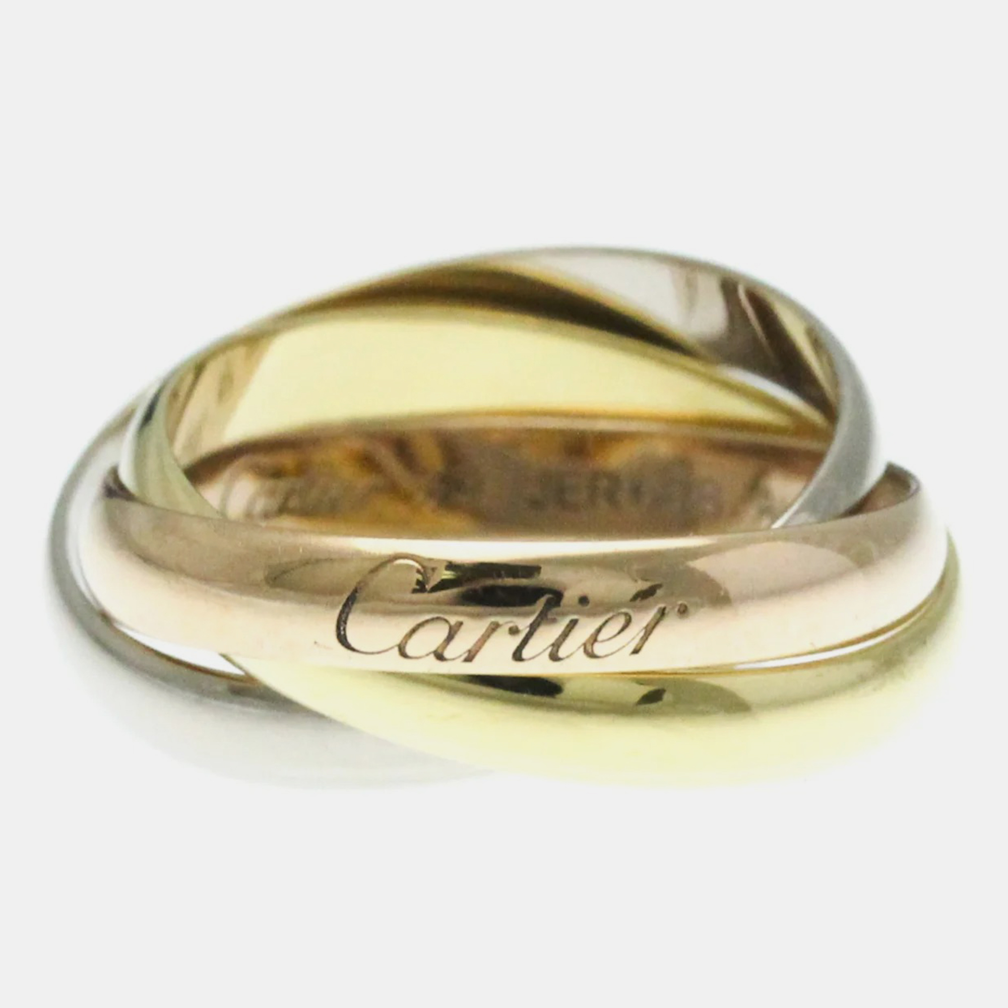 

Cartier 18K Yellow, Rose, White Gold Trinity Band Ring EU 49