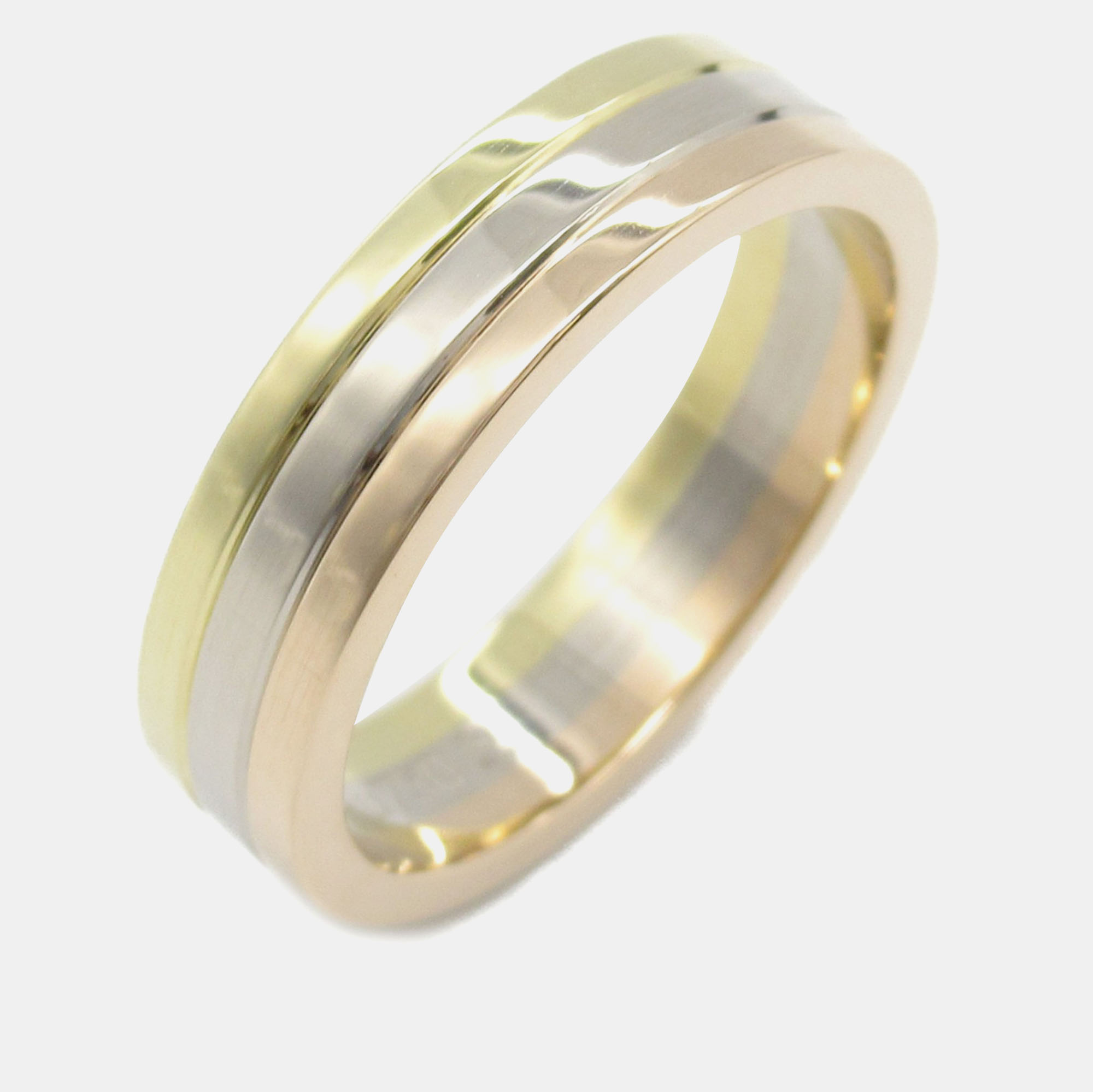 

Cartier 18K Rose Gold, White Gold and Yellow Gold Vendome Band Ring EU 52