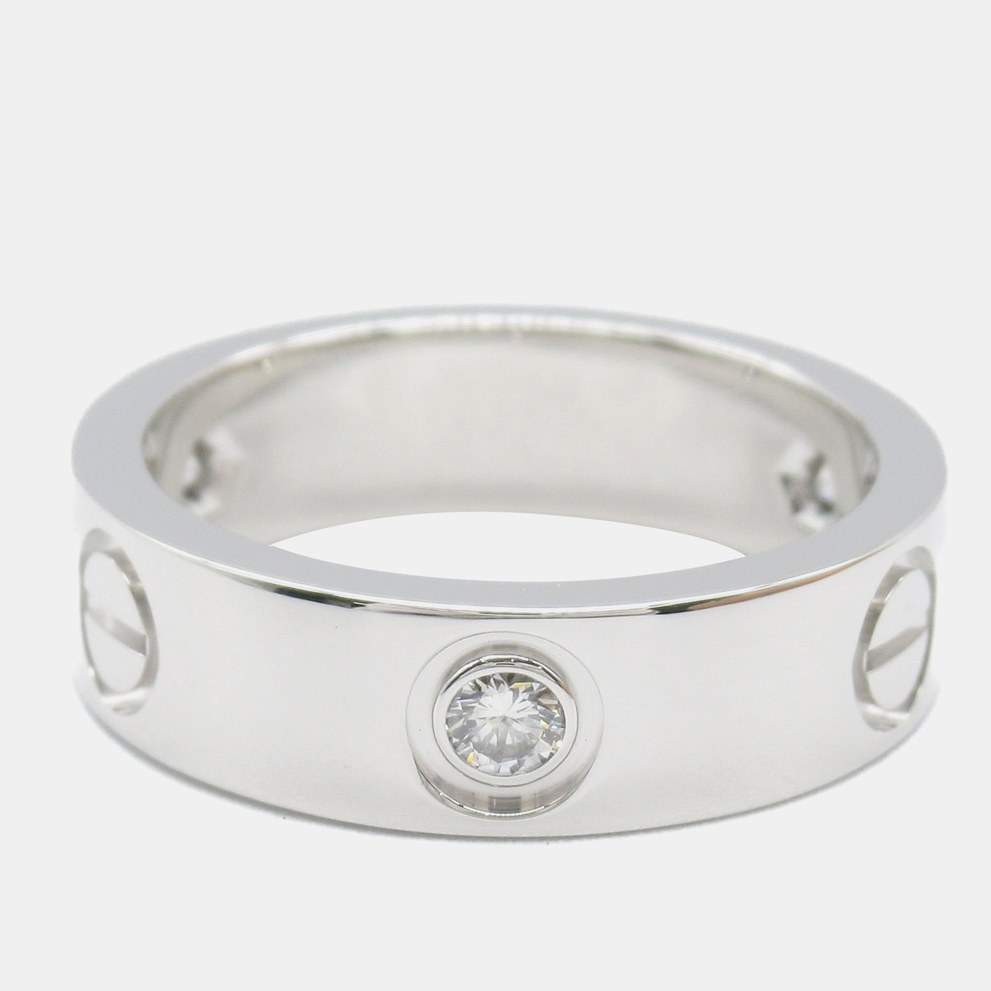 

Cartier 18K White Gold, Diamond Love Band Ring EU 52