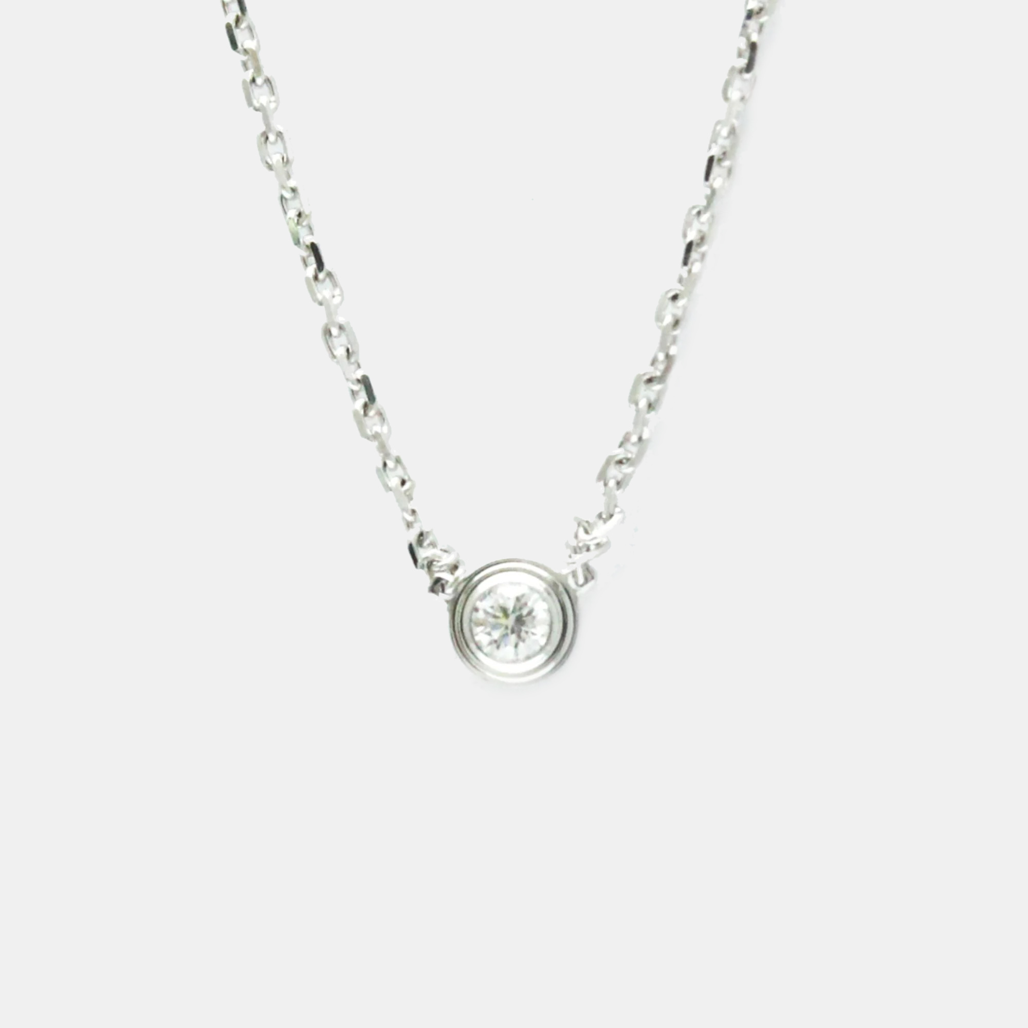 

Cartier 18K White Gold Diamants Légers Diamond Pendant Necklace