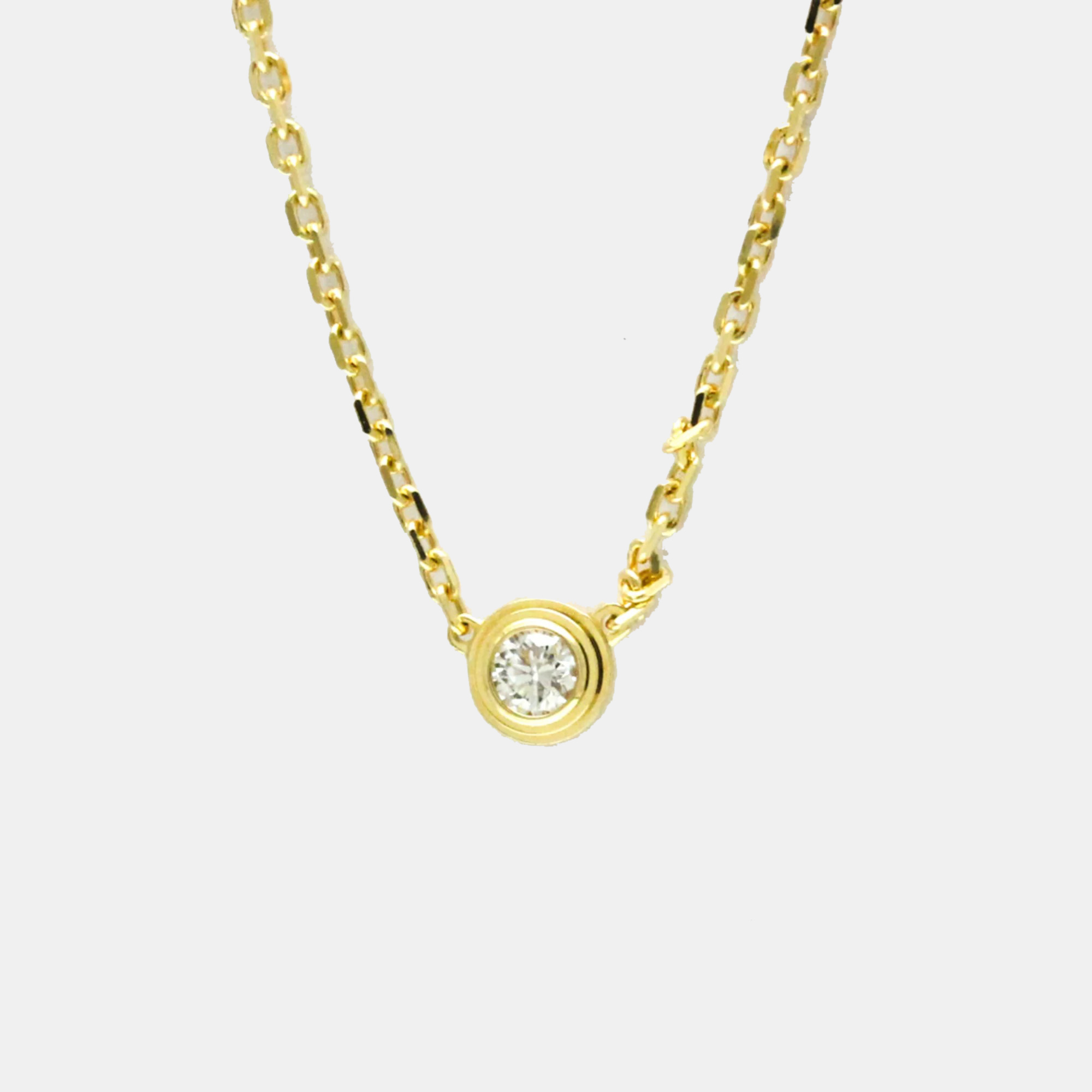 

Cartier 18K Yellow Gold Diamants Légers Diamond Pendant Necklace