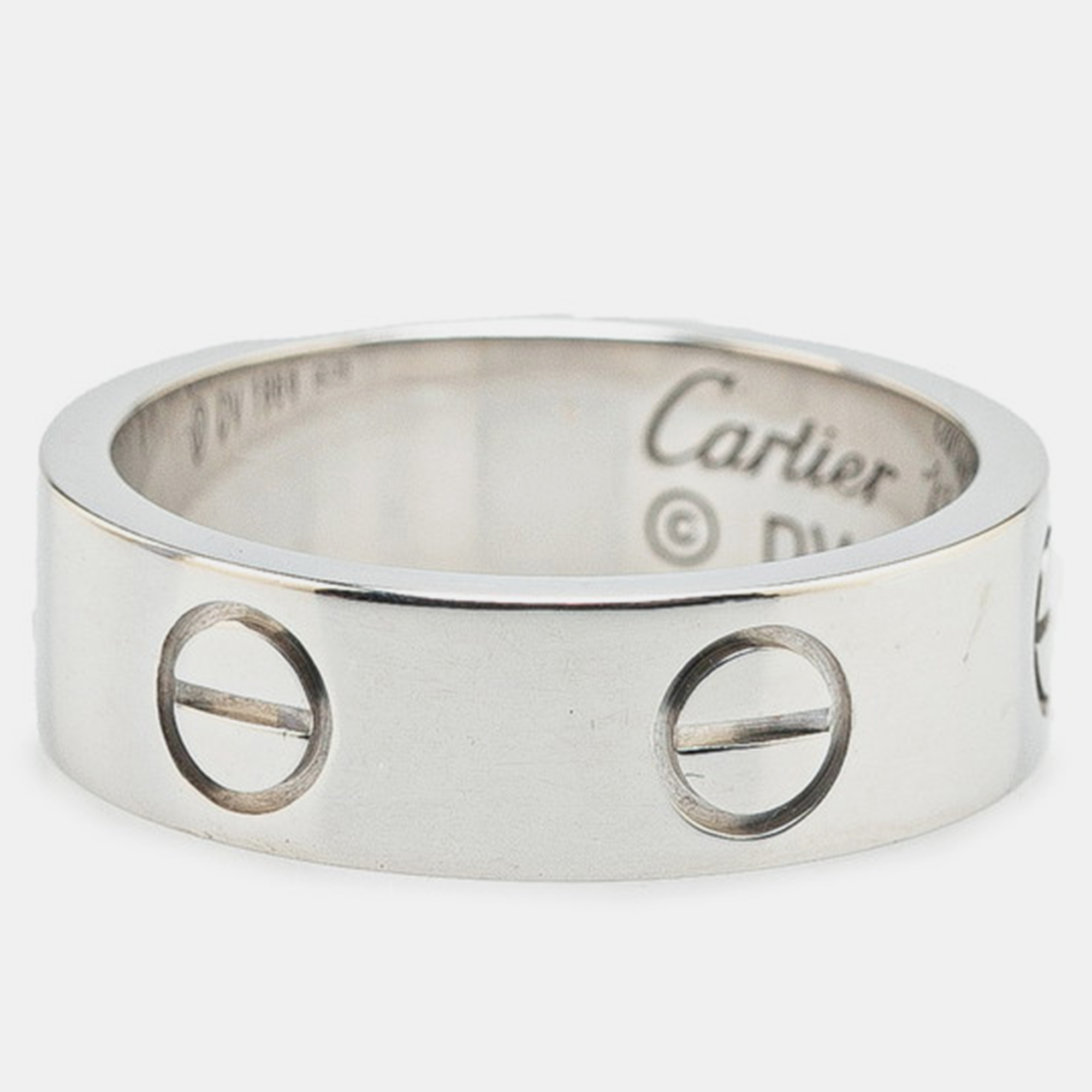 Cartier 18K White Gold Love Band Ring EU 50 