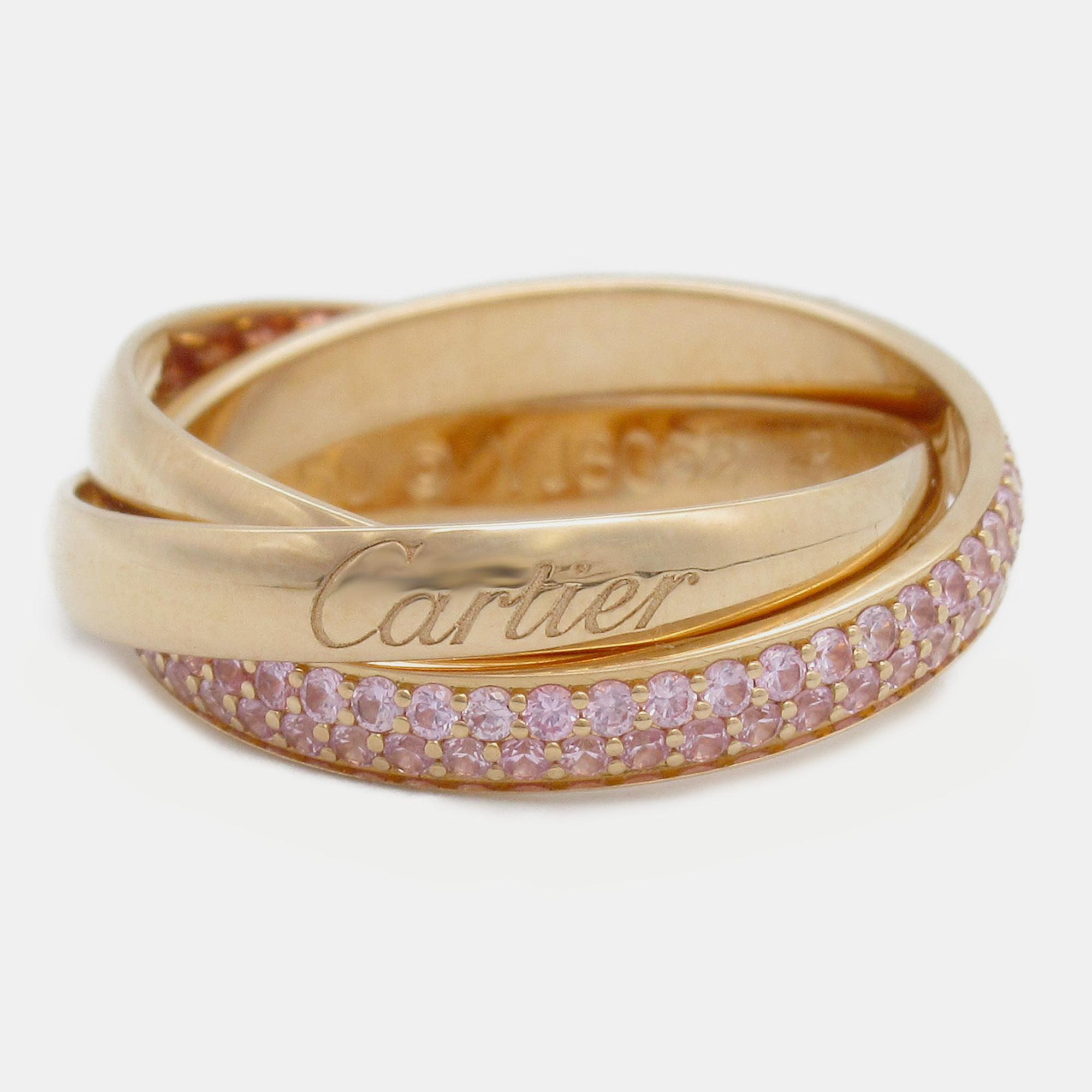 

Cartier 18K Rose Gold and Sapphire Trinity Band Ring EU 50