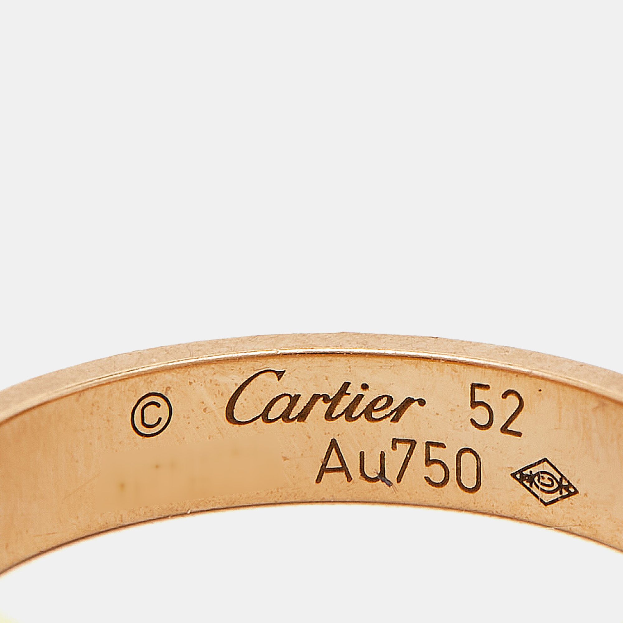 Cartier Love 18k Rose Gold Wedding Band Ring Size 52 