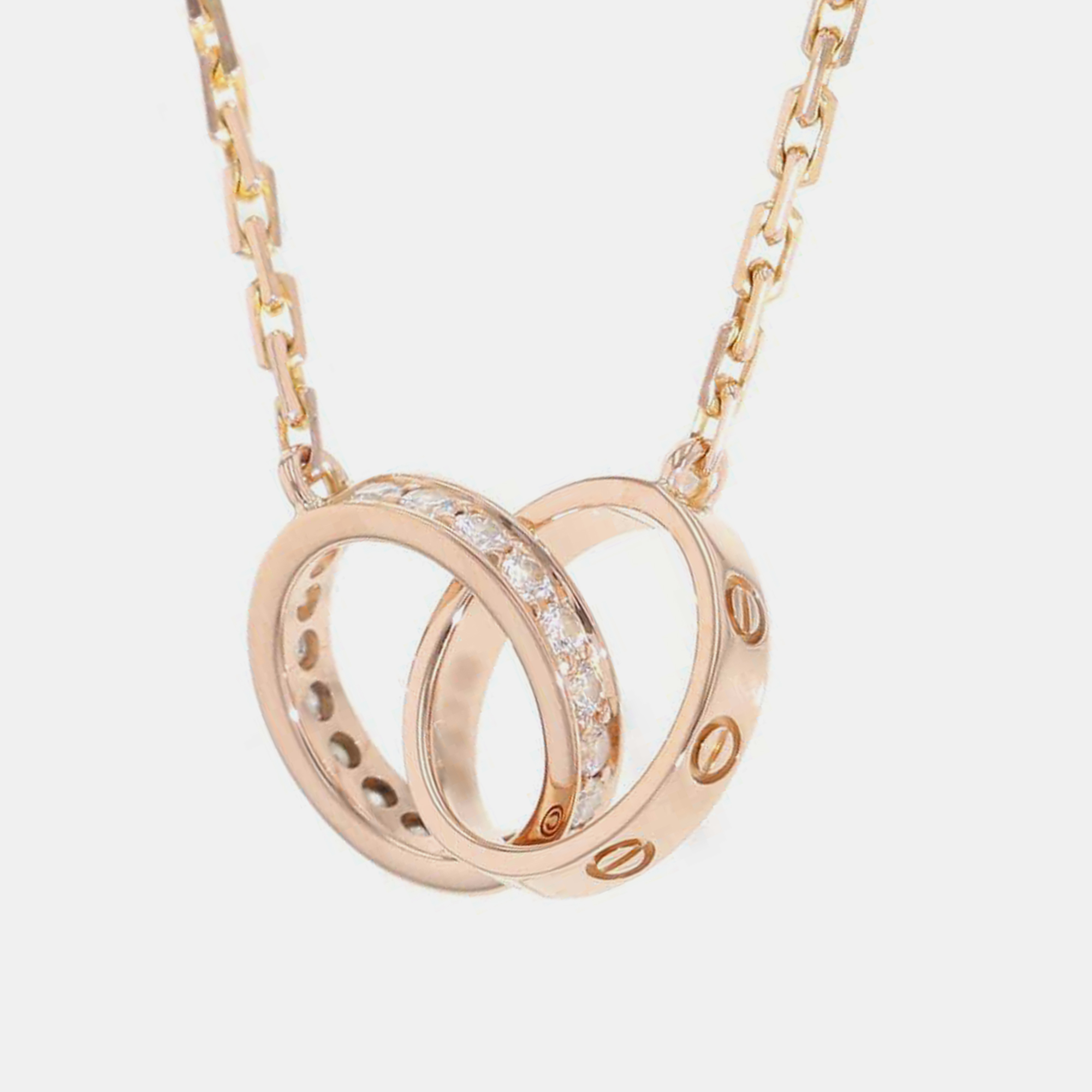 

Cartier 18K Rose Gold and Diamond Baby Love Necklace