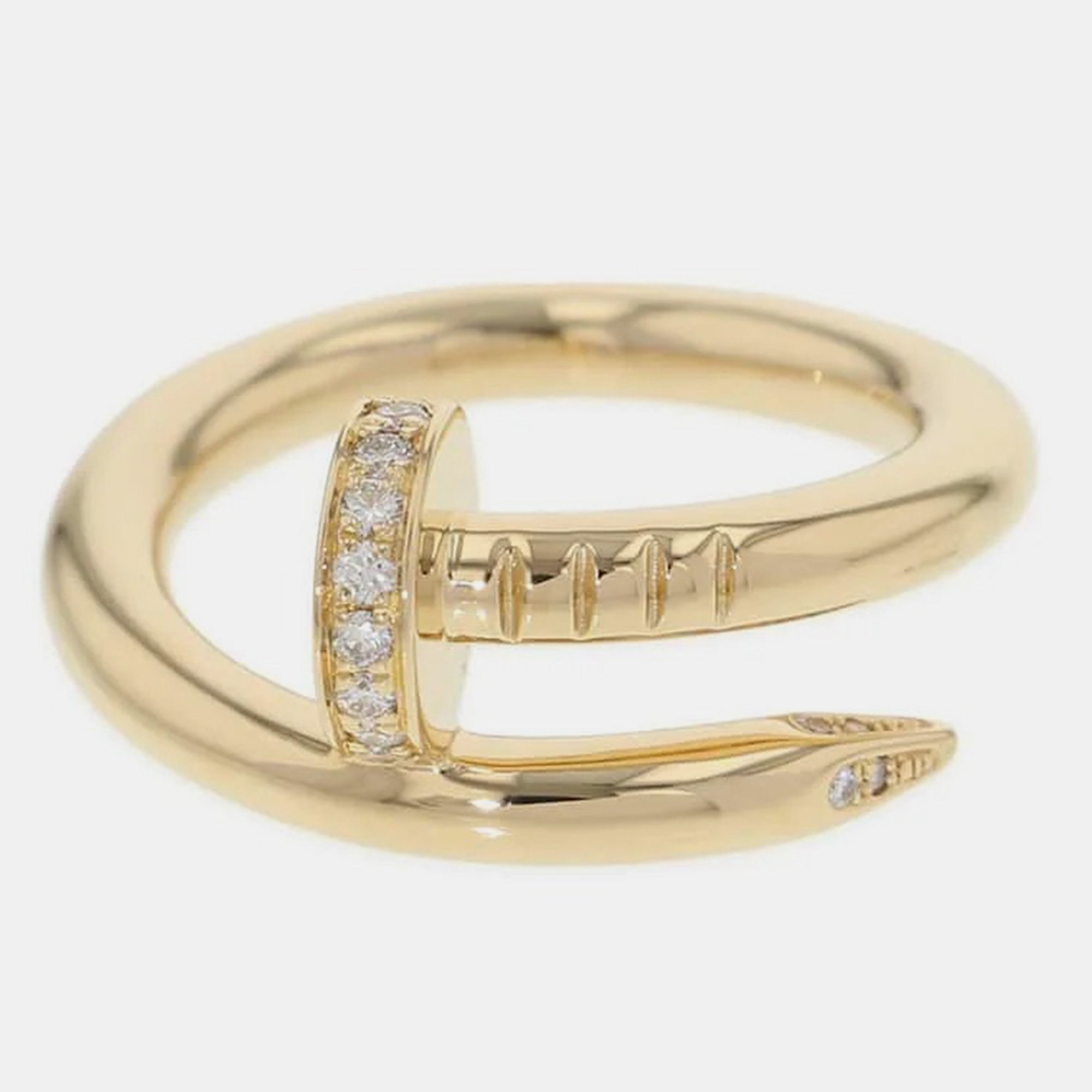 

Cartier 18K Yellow Gold and Diamond Juste Un Clou Ring EU 49