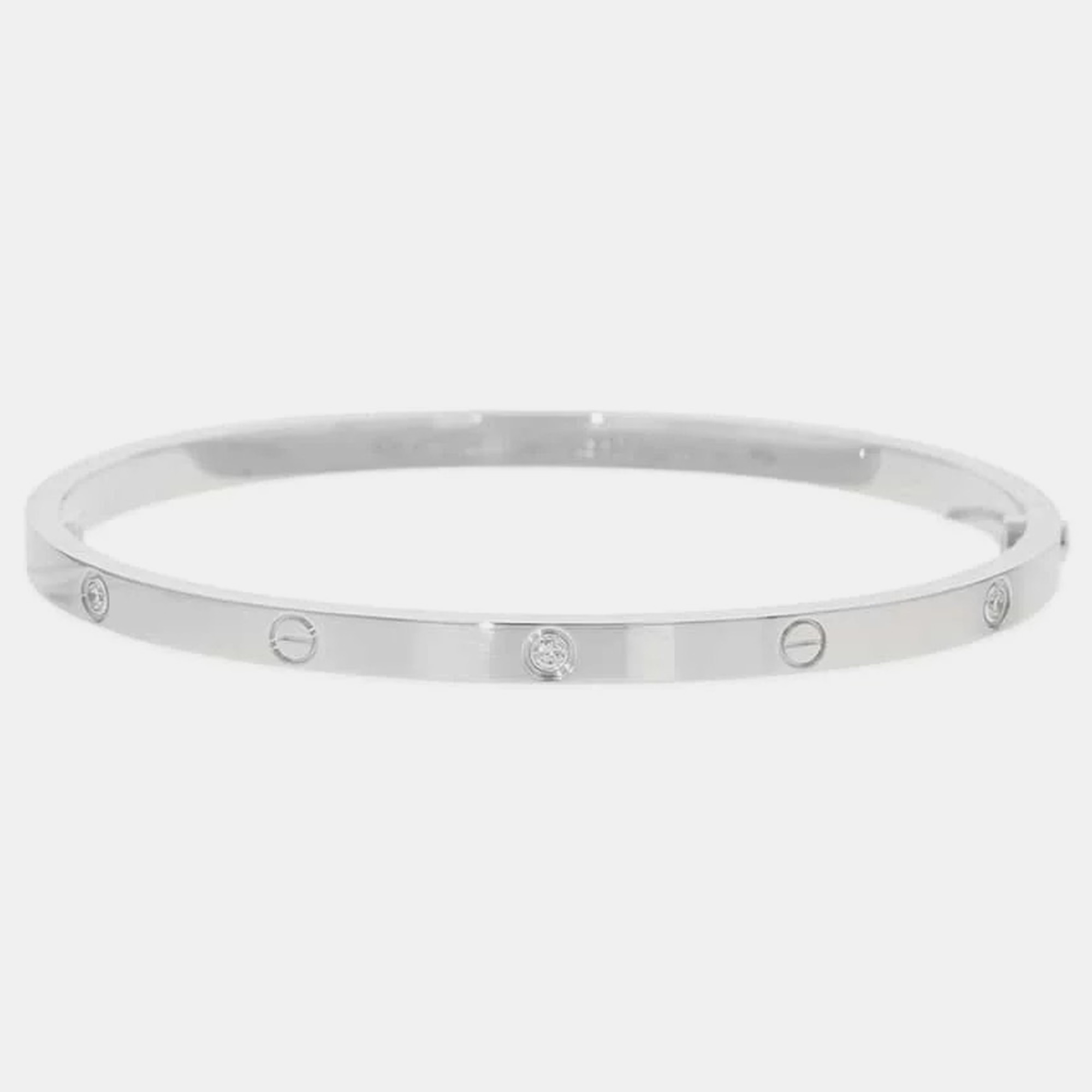 

Cartier 18K White Gold and Diamond Love Bangle Bracelet