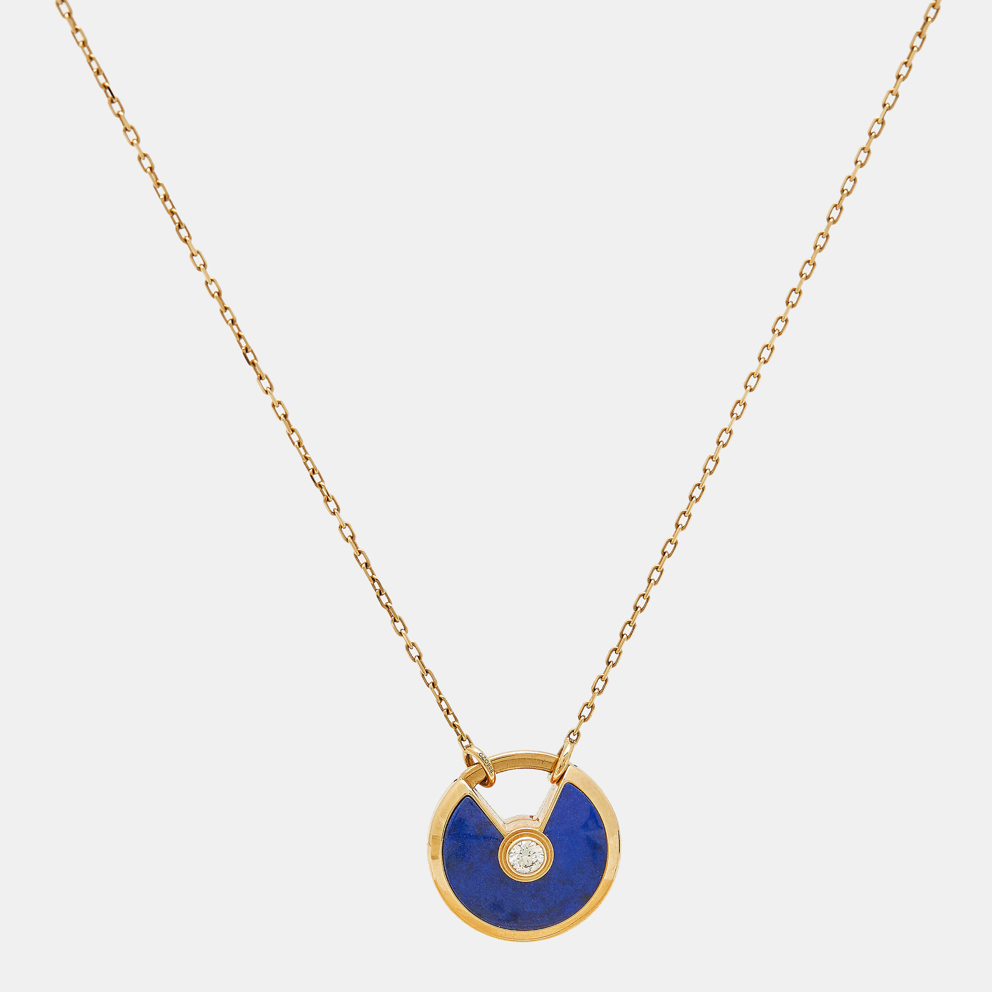 

Cartier Amulette De Cartier Lapis Lazuli Diamond 18k Yellow Gold Small Model Necklace