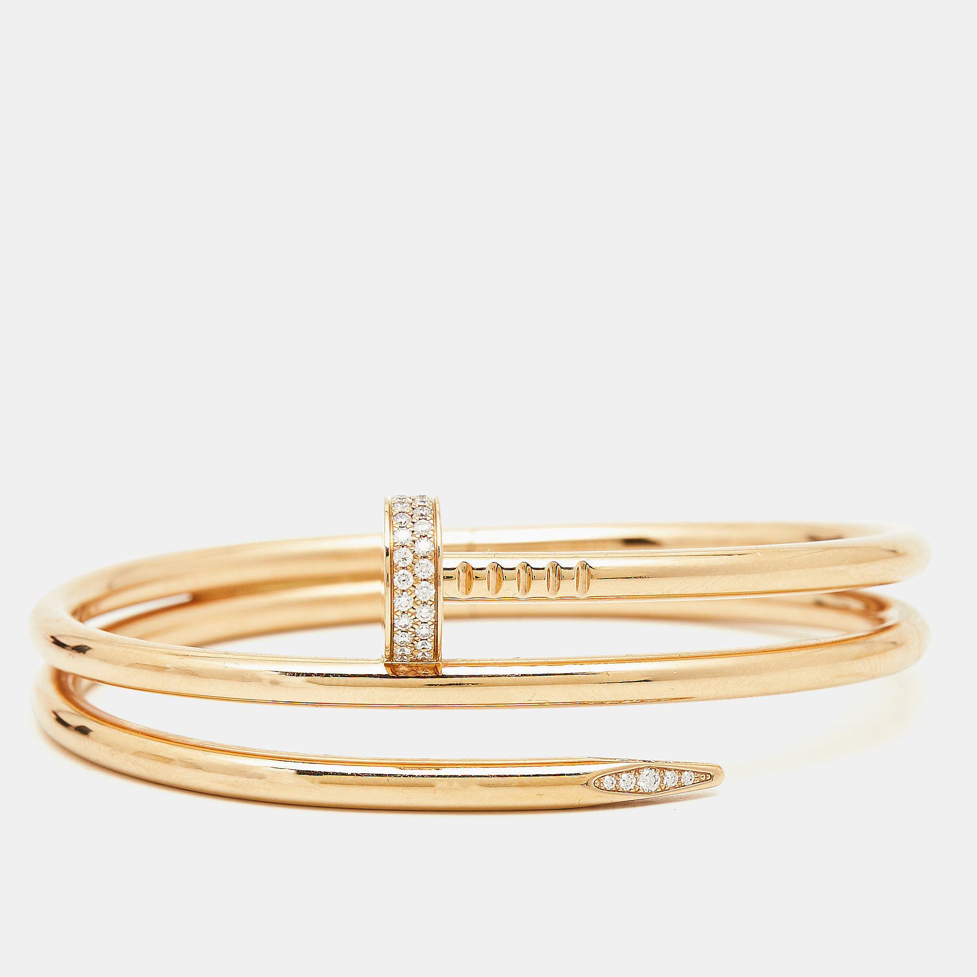 

Cartier Juste Un Clou Diamonds 18k Rose Gold Double Bracelet 16