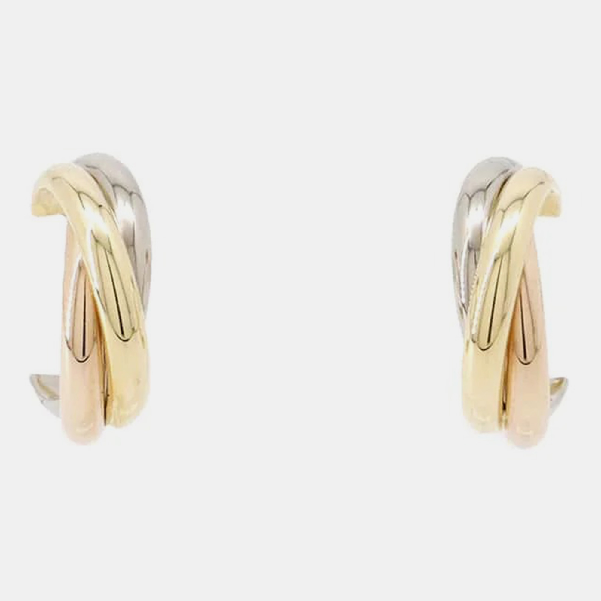 

Cartier 18K White, Yellow, Rose Gold Trinity Earrings