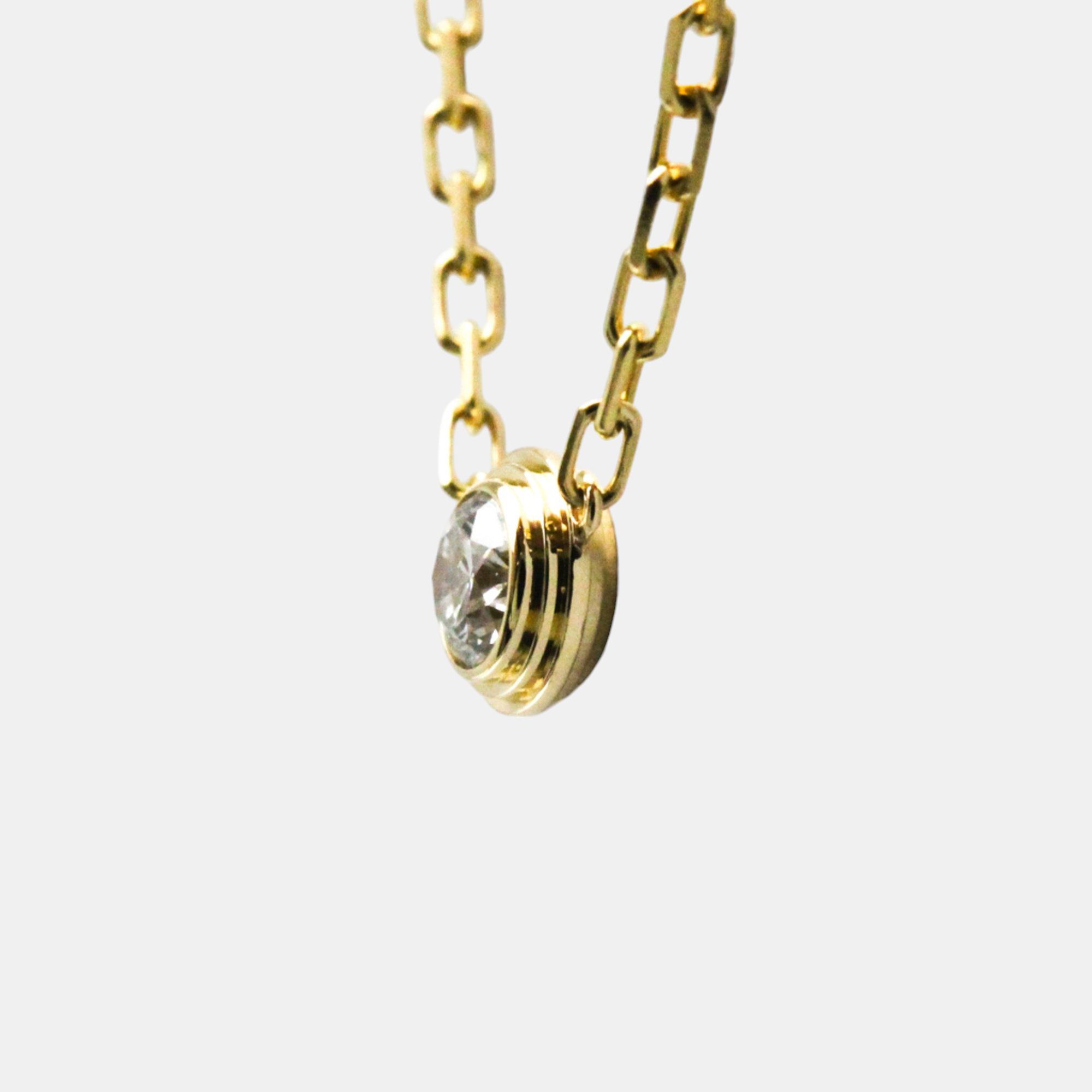 Cartier 18K Yellow Gold and Diamond D`amour Pendant Necklace 