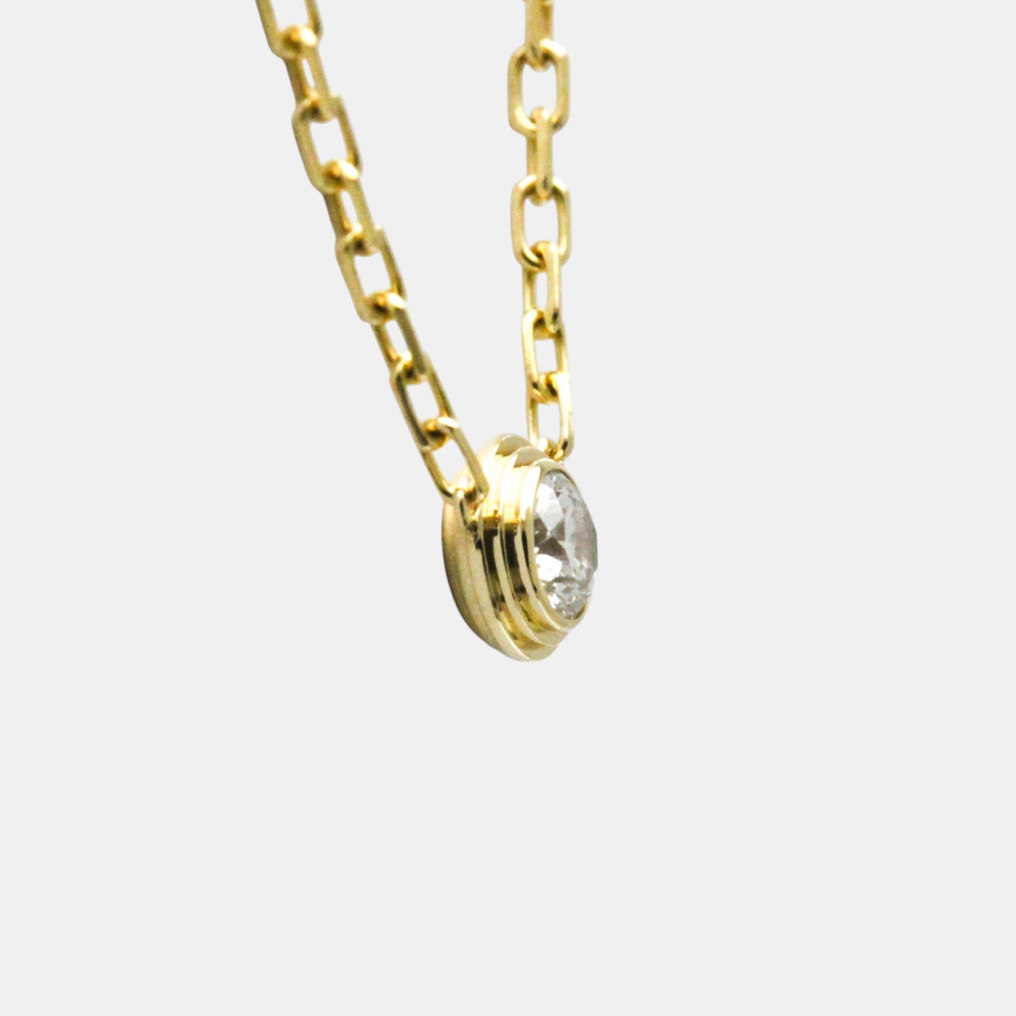 Cartier 18K Yellow Gold and Diamond D`amour Pendant Necklace 