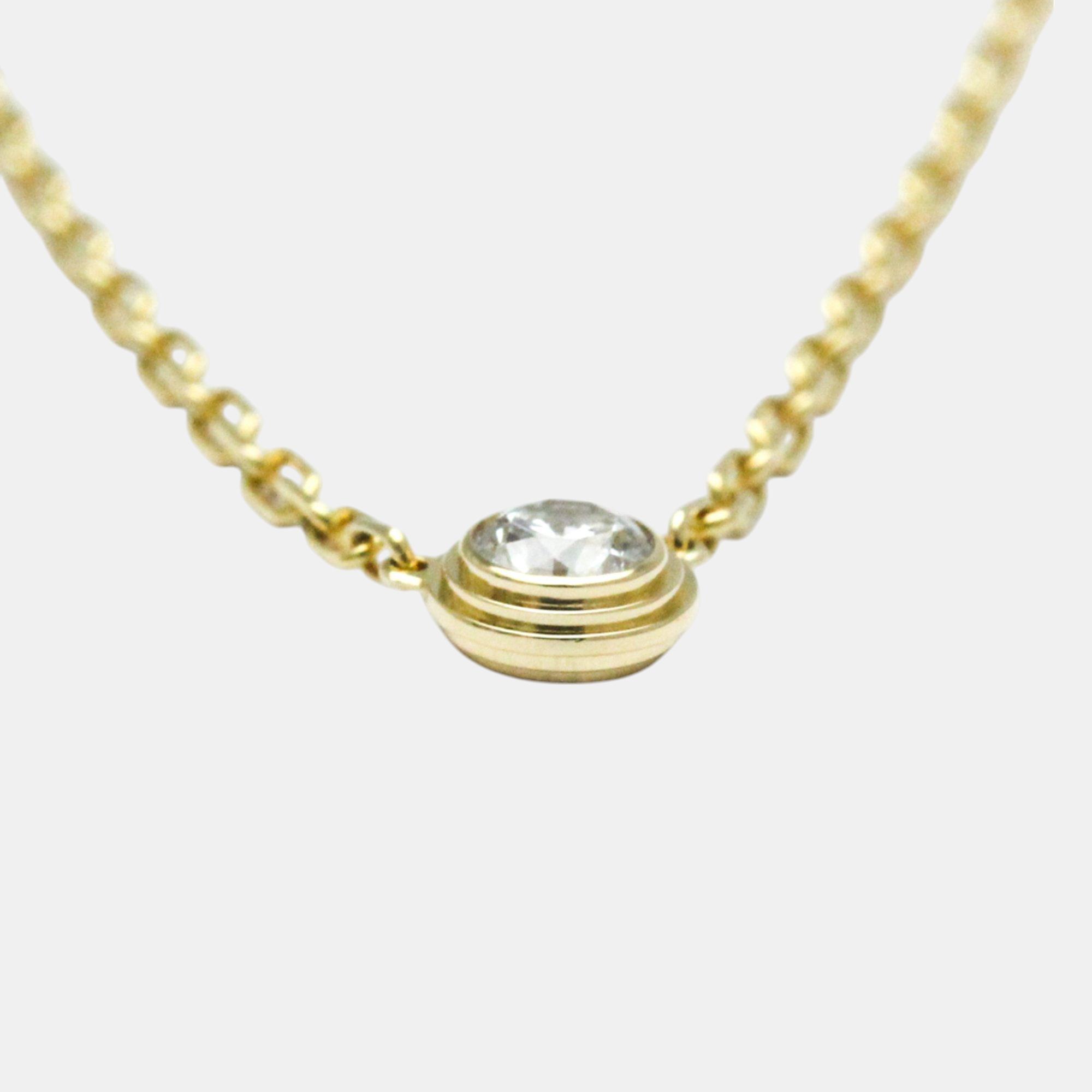 Cartier 18K Yellow Gold and Diamond D`amour Pendant Necklace 