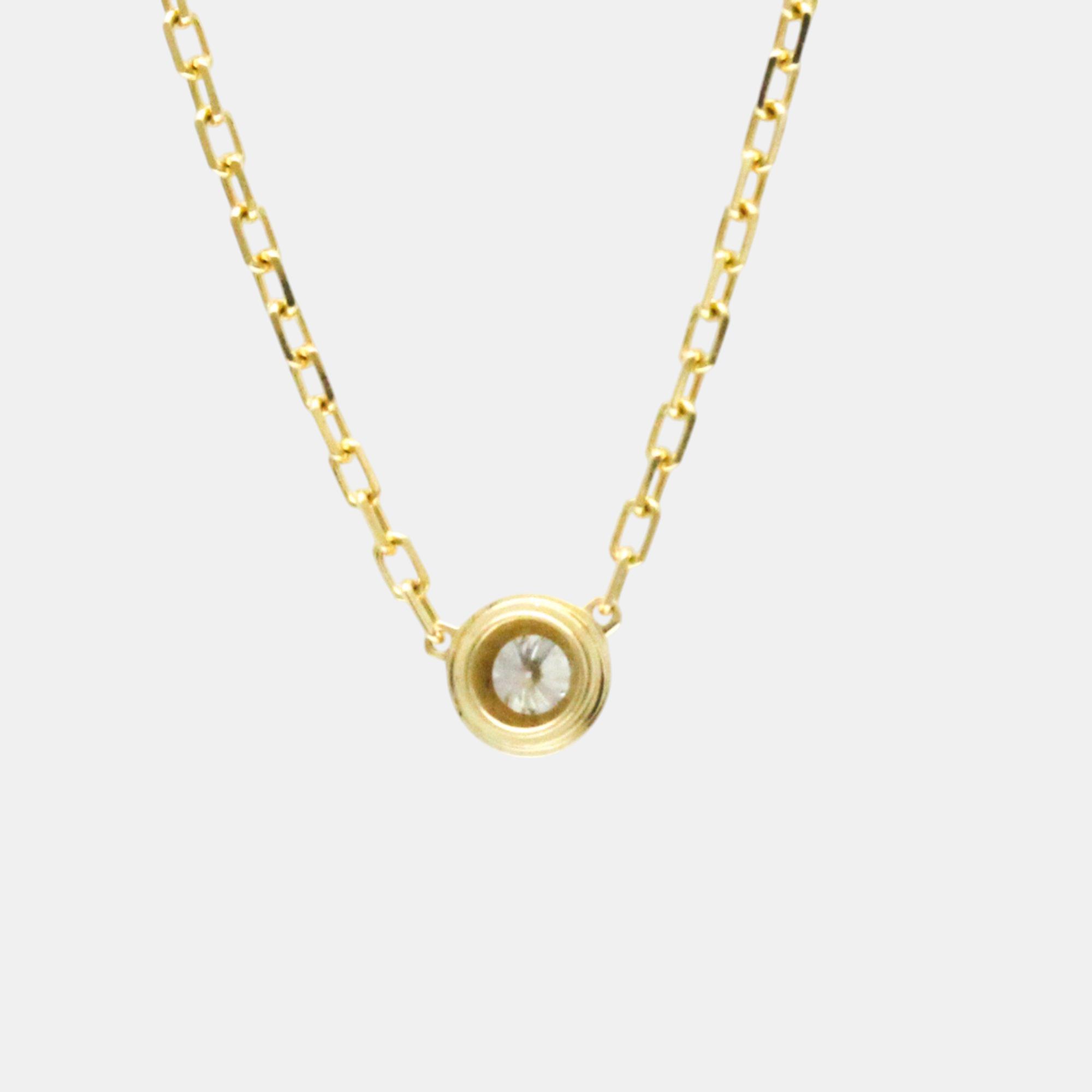 Cartier 18K Yellow Gold and Diamond D`amour Pendant Necklace 