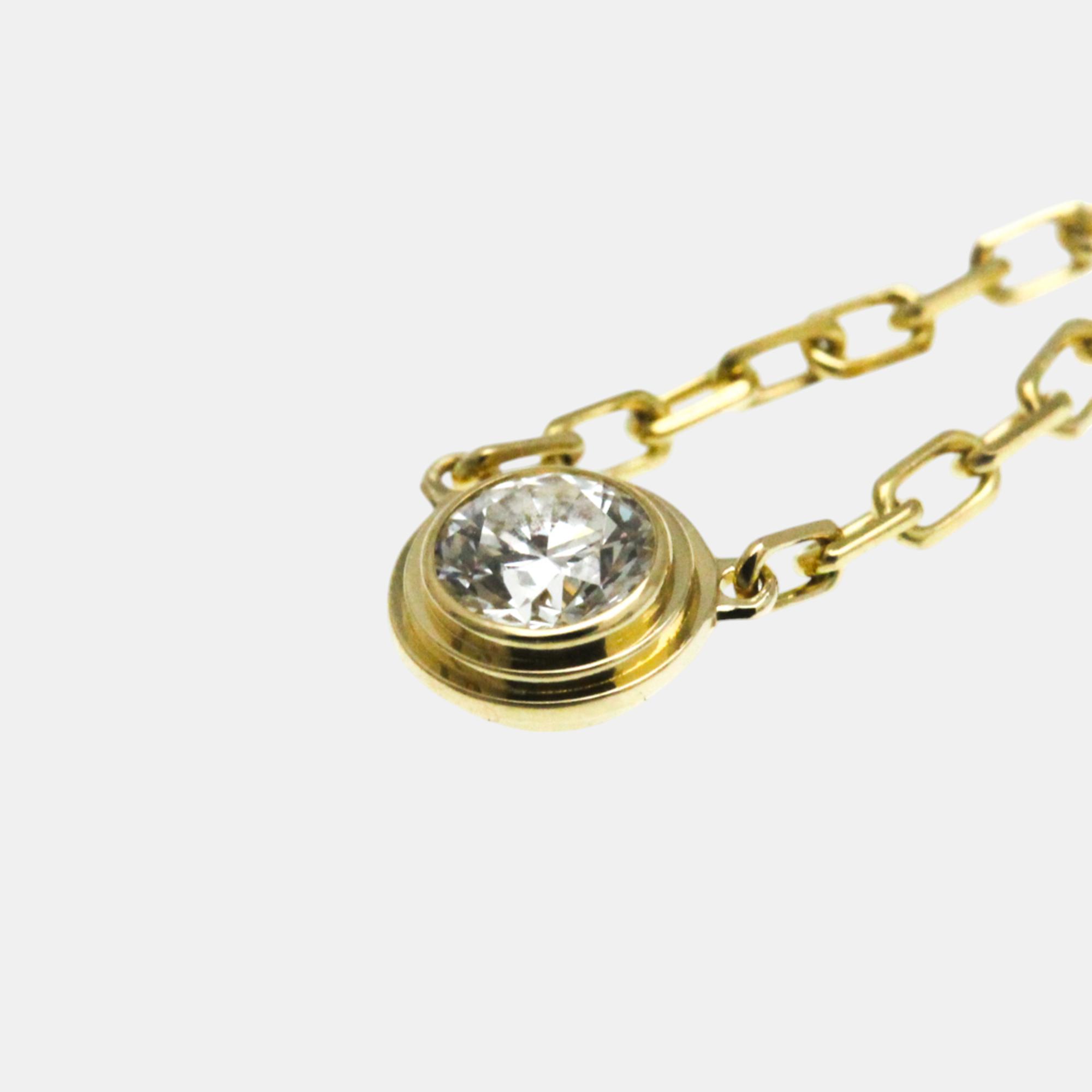 Cartier 18K Yellow Gold and Diamond D`amour Pendant Necklace 