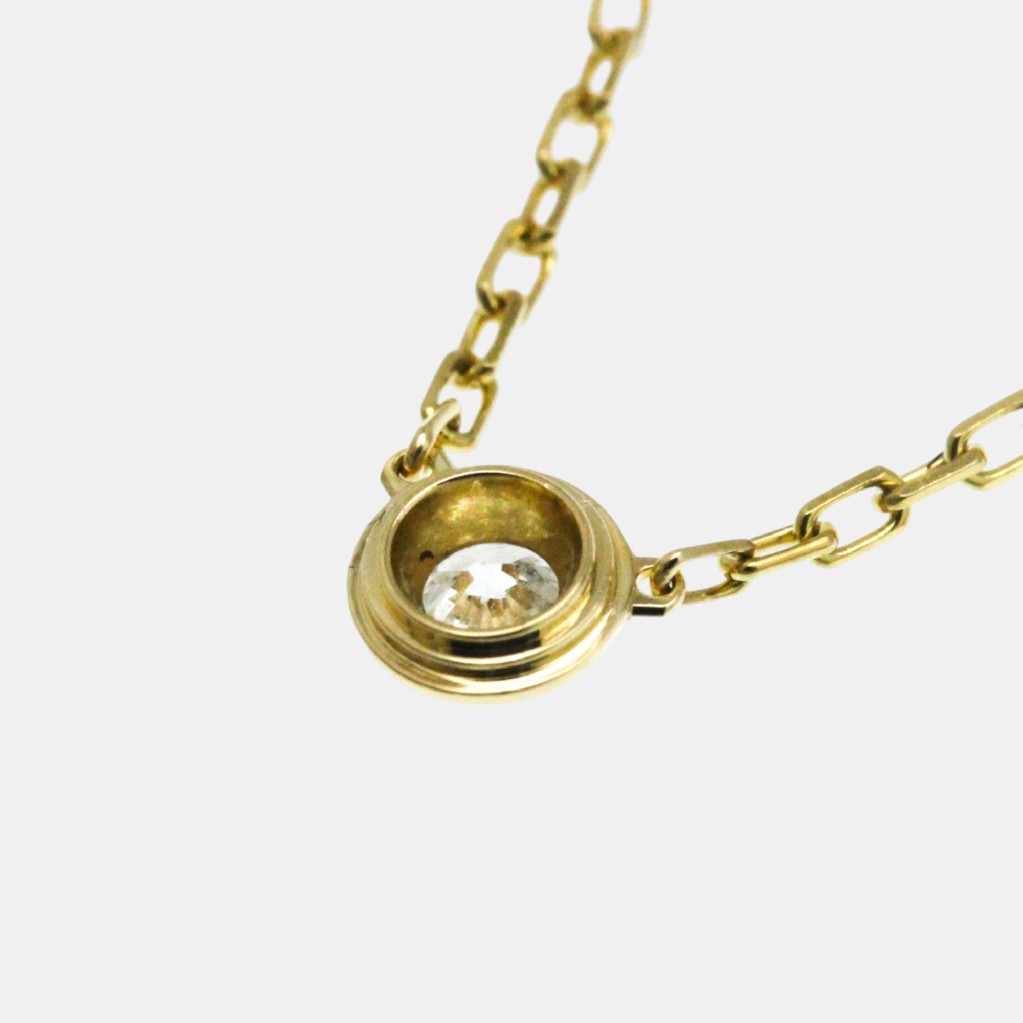 Cartier 18K Yellow Gold and Diamond D`amour Pendant Necklace 