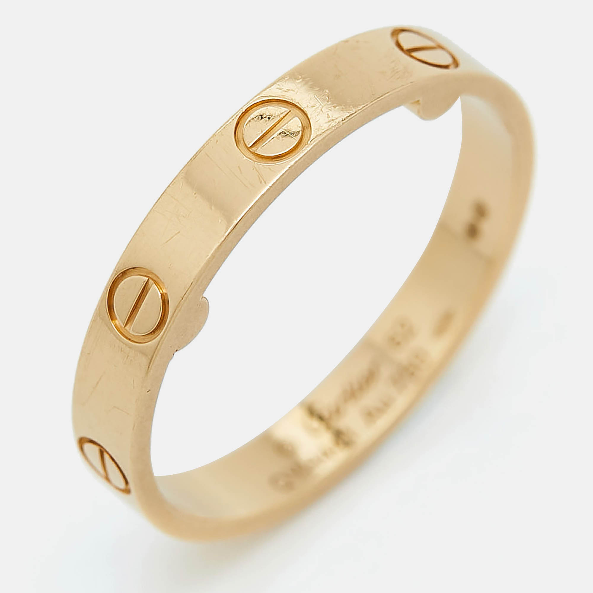 Cartier Love 18k Yellow Gold Wedding Band Ring Size 58 