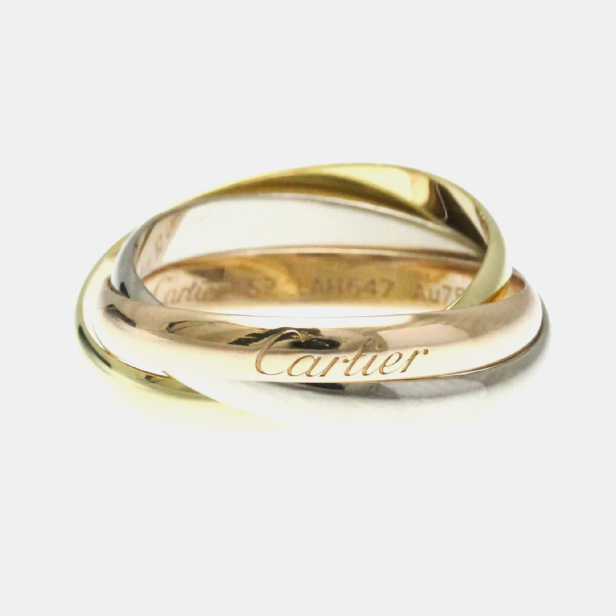 

Cartier 18K Yellow, Rose, White Gold Trinity Band Ring EU 52