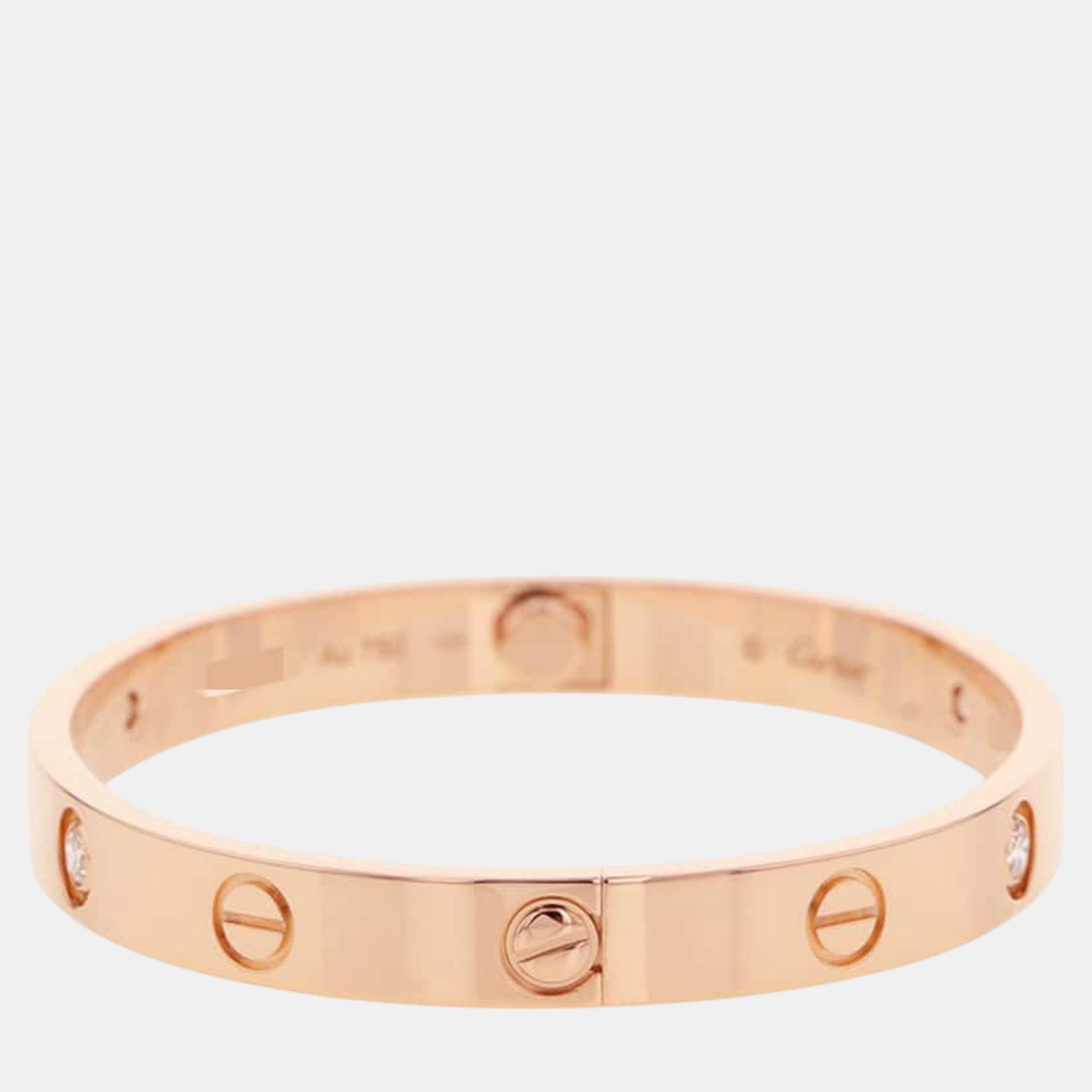 Cartier 18K Pink Gold Love Breath Half Diamond 16 