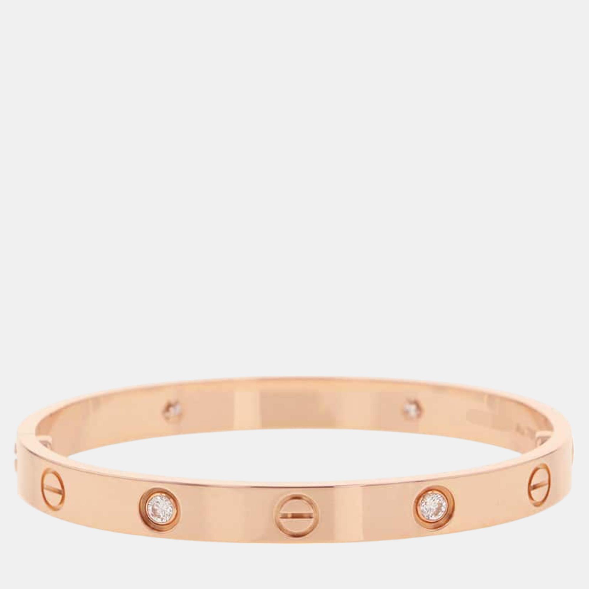 Cartier 18K Pink Gold Love Breath Half Diamond 16 