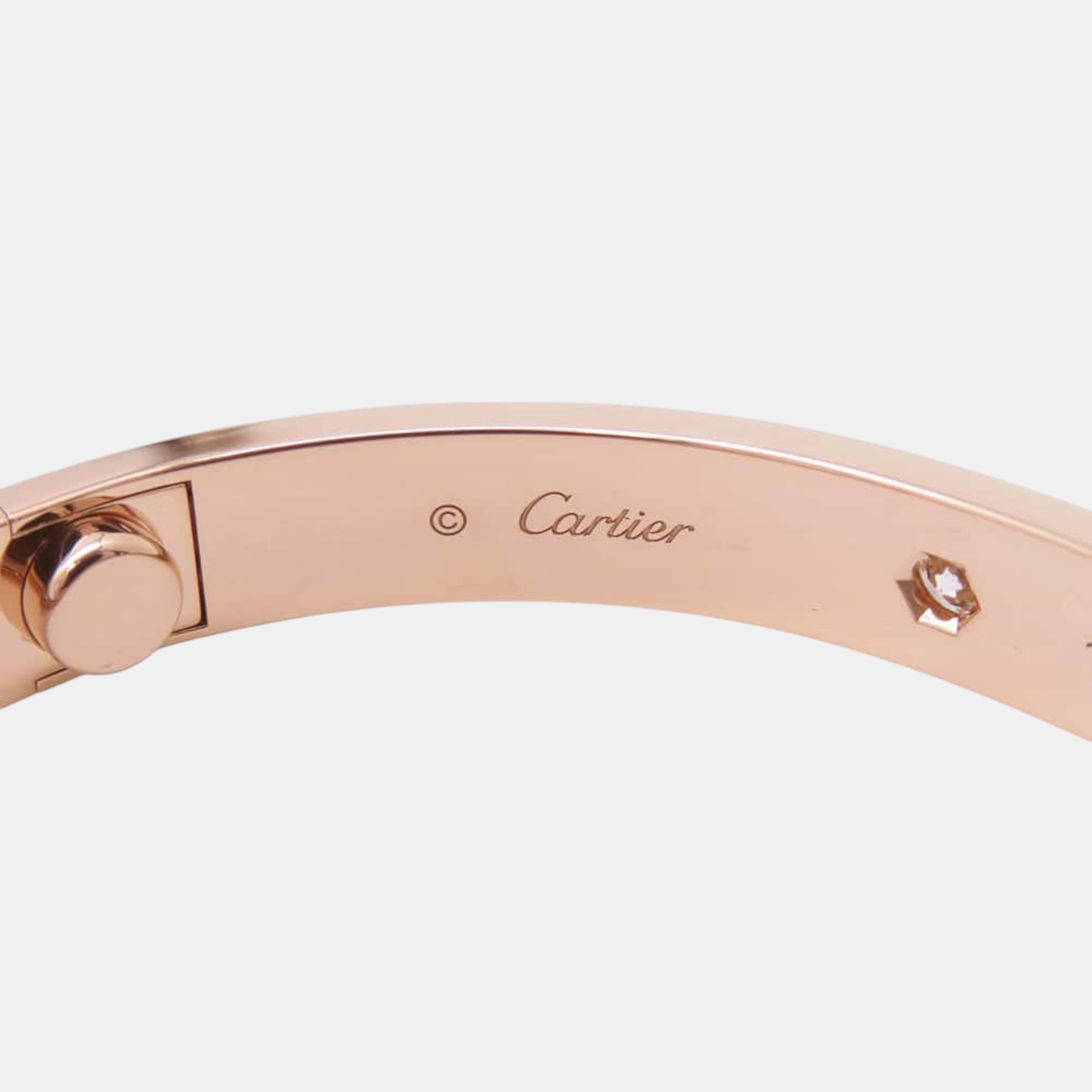 Cartier 18K Pink Gold Love Breath Half Diamond 16 
