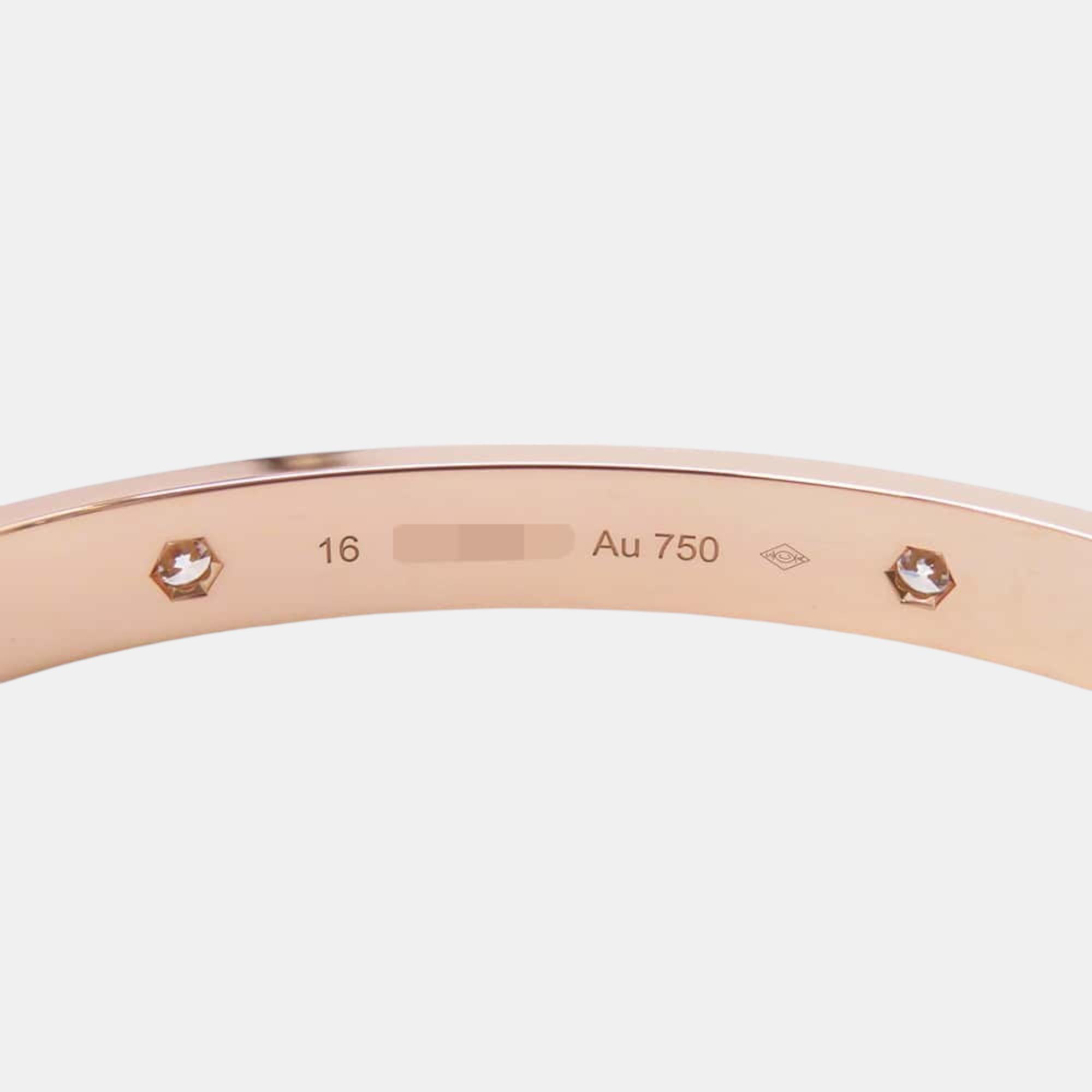 Cartier 18K Pink Gold Love Breath Half Diamond 16 