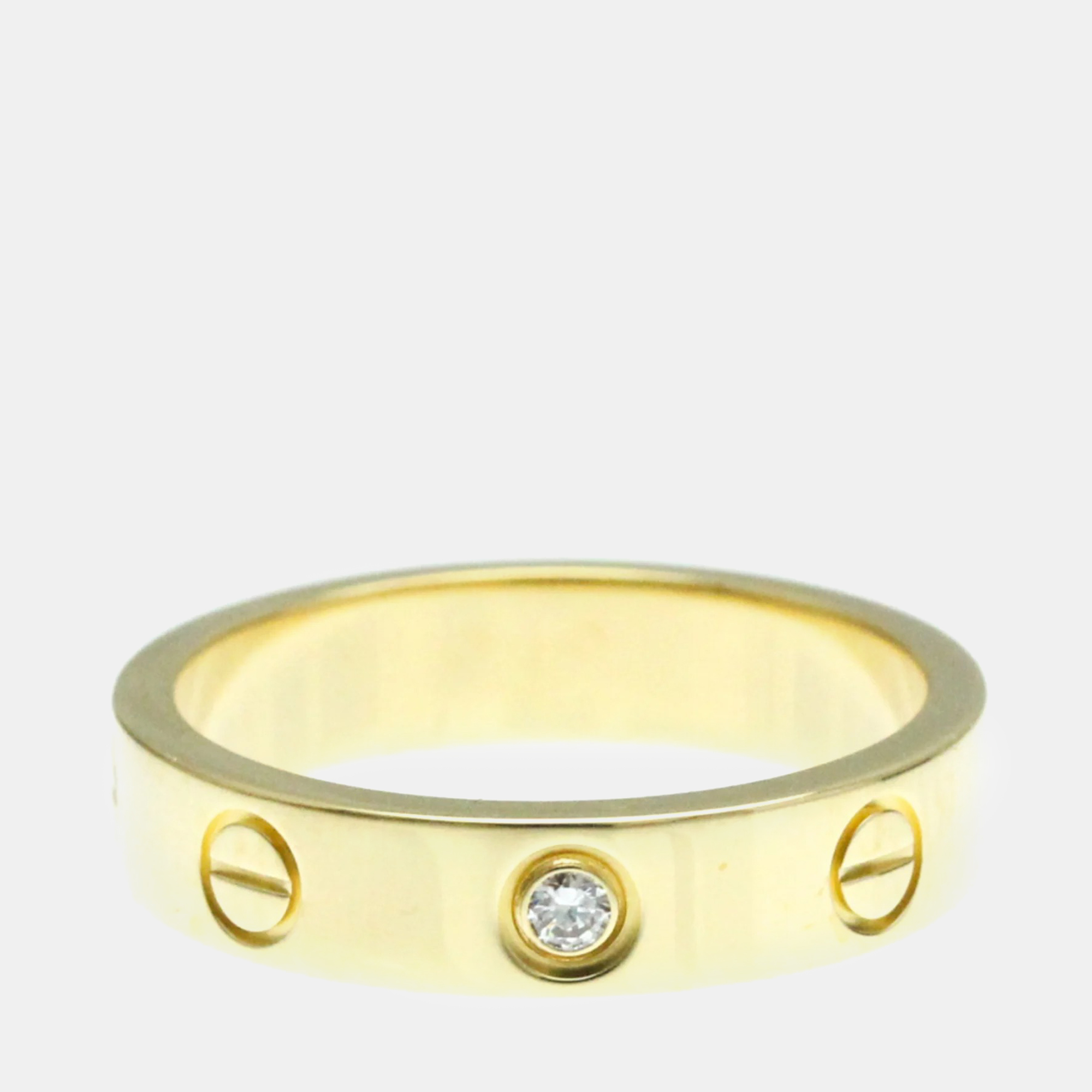 

Cartier 18K Yellow Gold Diamond Mini Love Ring EU 49