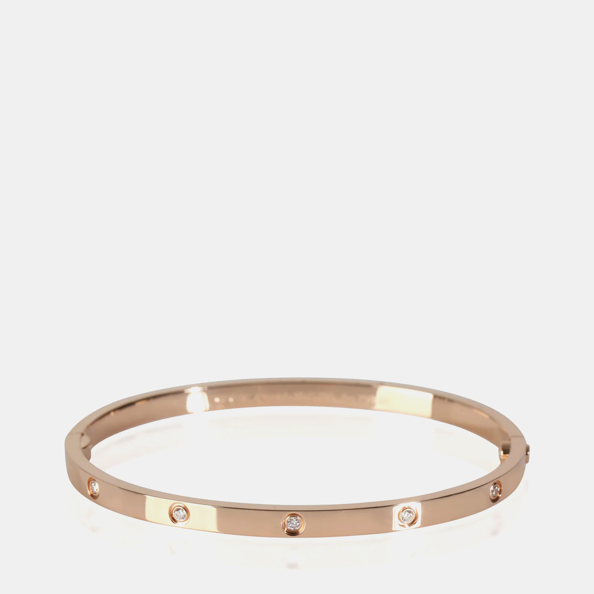 

Cartier 18K Rose Gold and Diamond Love Bangle Bracelet