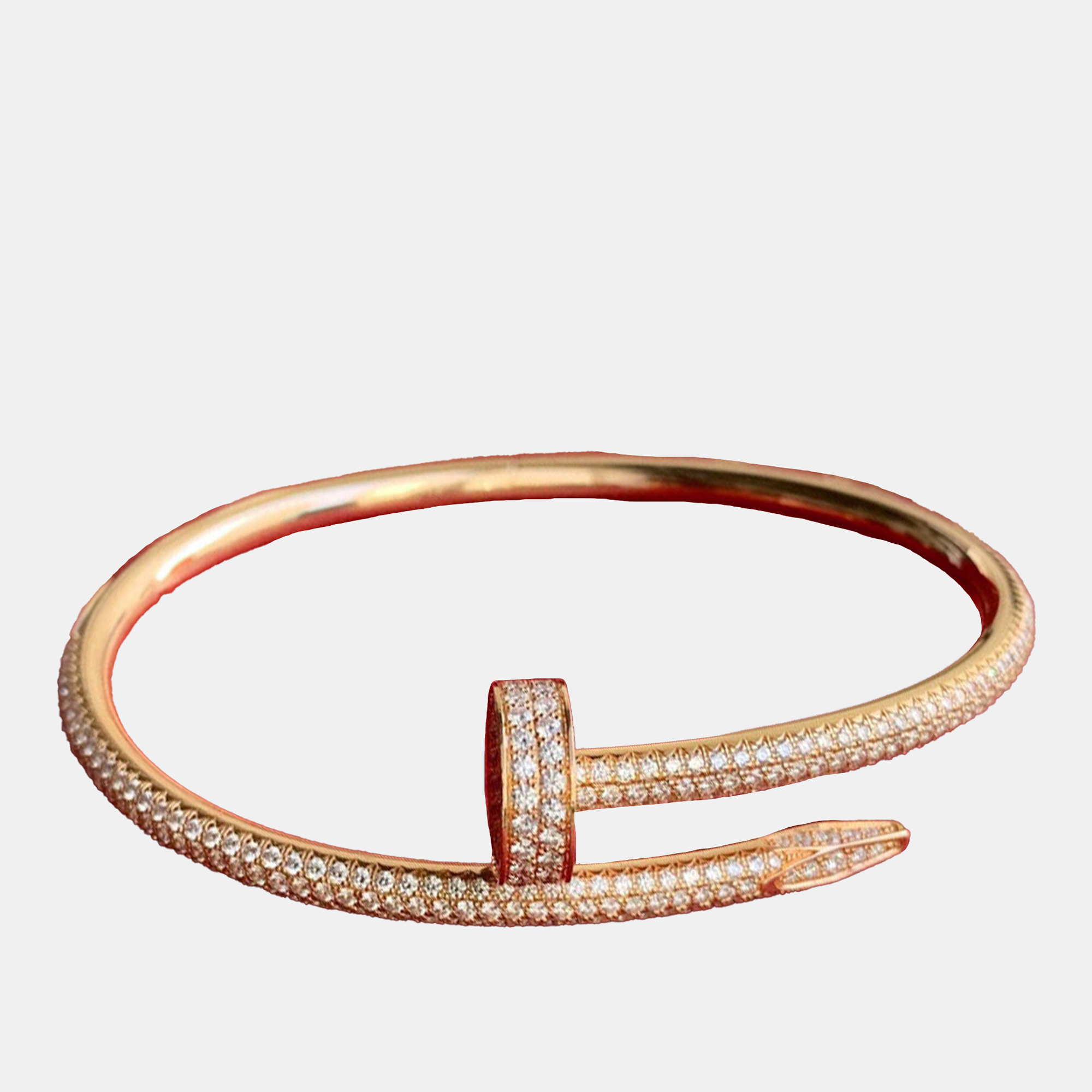 

Cartier 18K Rose Gold and Diamond Juste Un Clou Bracelet