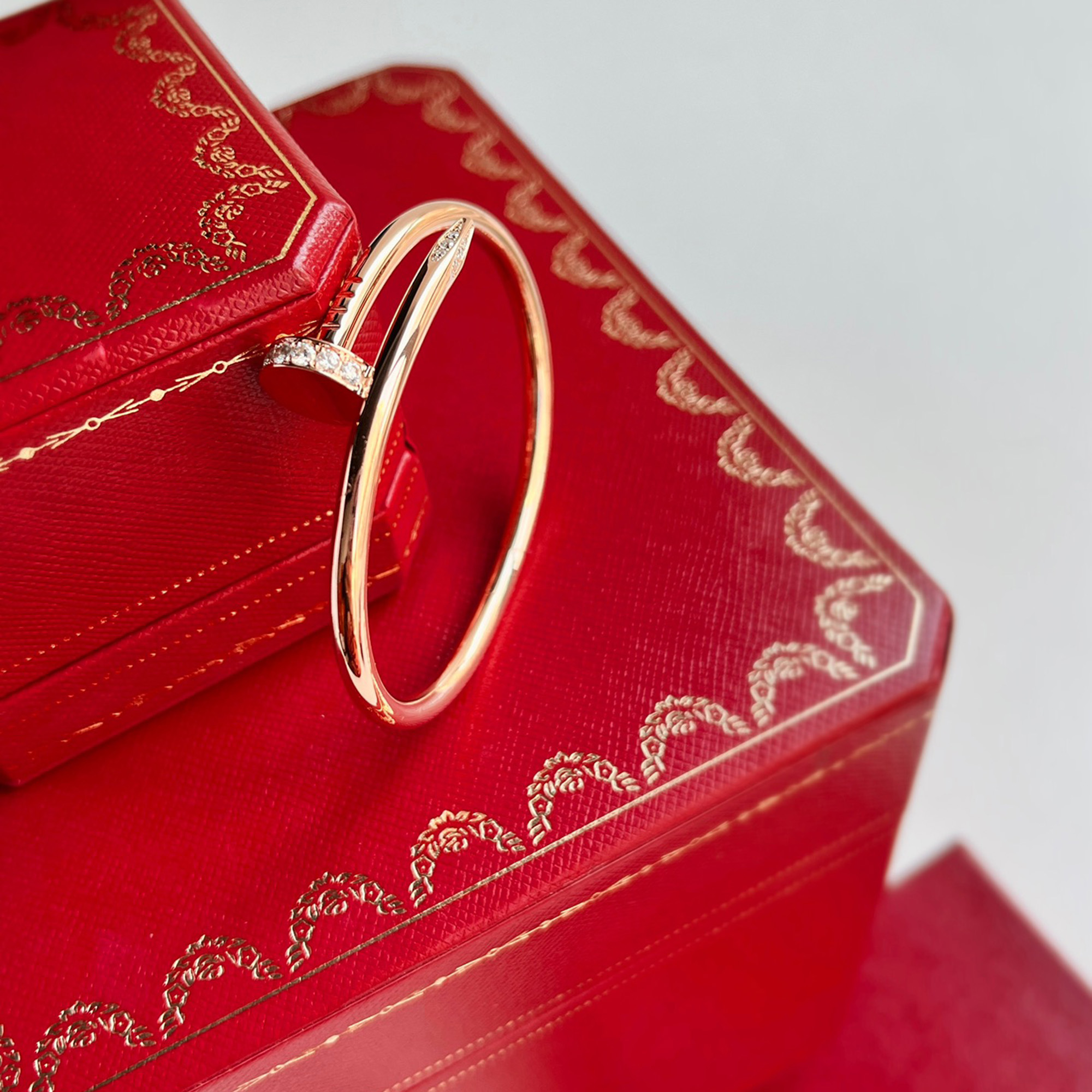 

Cartier 18K Rose Gold and Diamond Juste Un Clou Bracelet