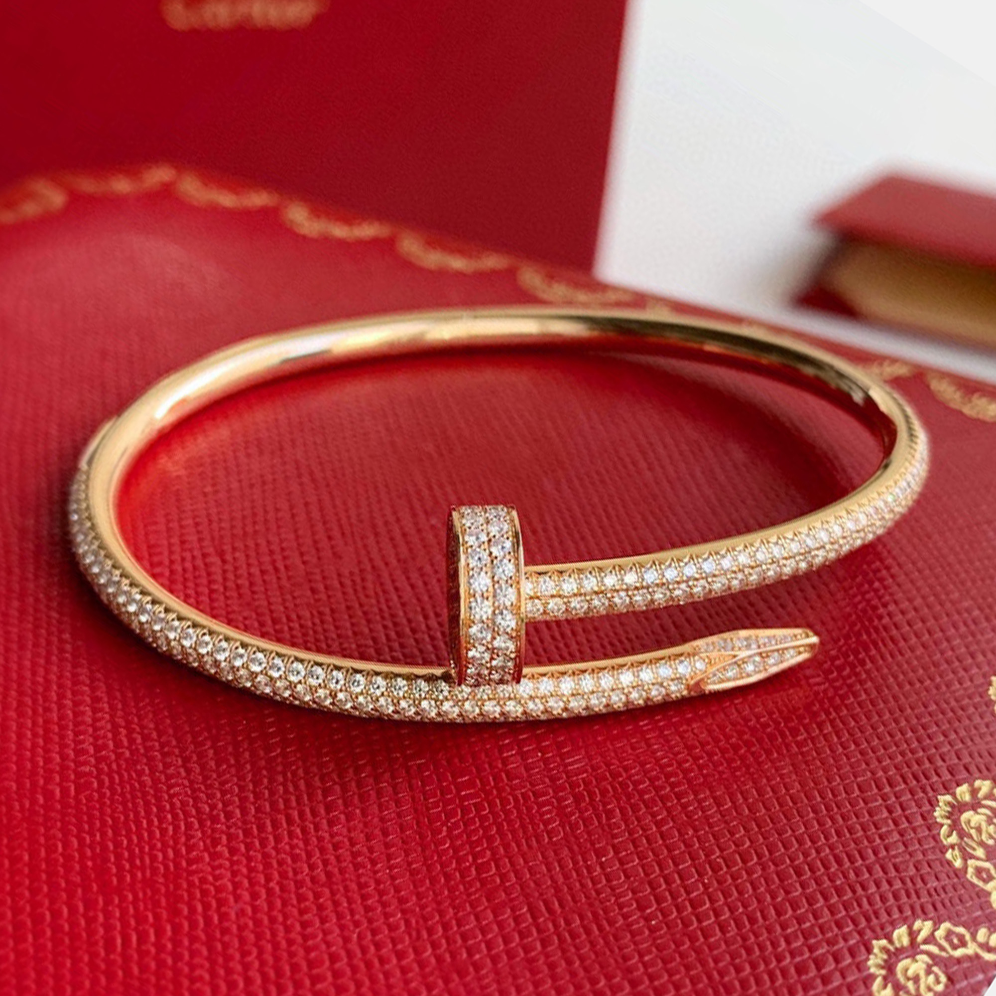 

Cartier 18K Rose Gold and Diamond Juste Un Clou Bracelet