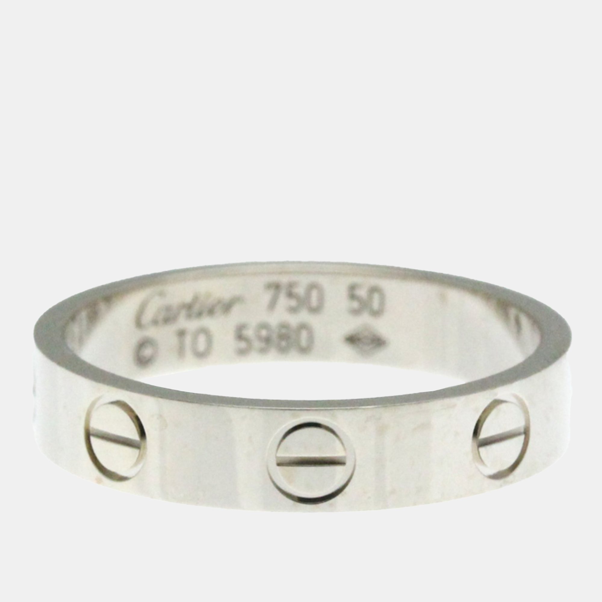 

Cartier 18K White Gold Love Band Ring EU 50