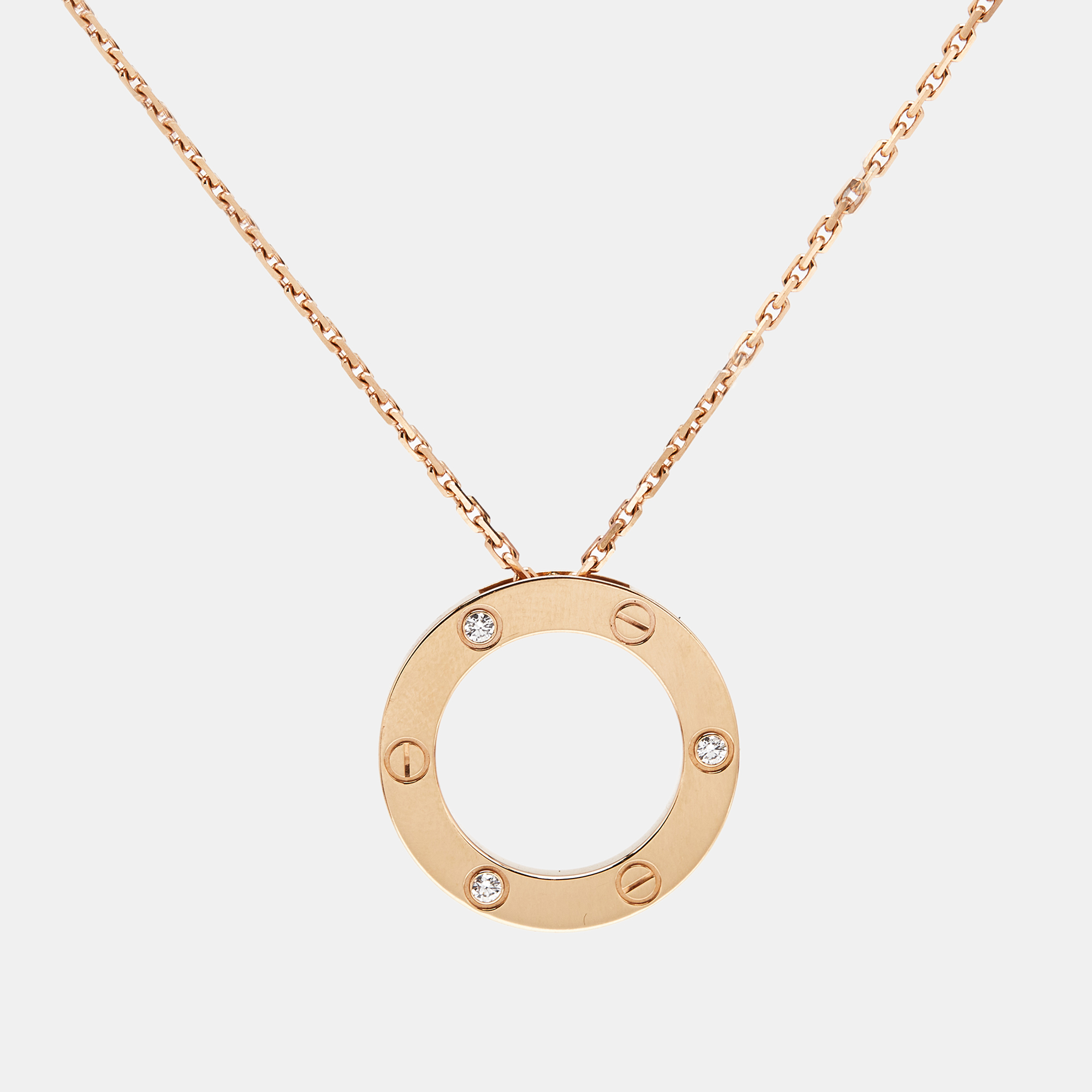 

Cartier Love Diamond 18k Rose Gold Pendant Necklace