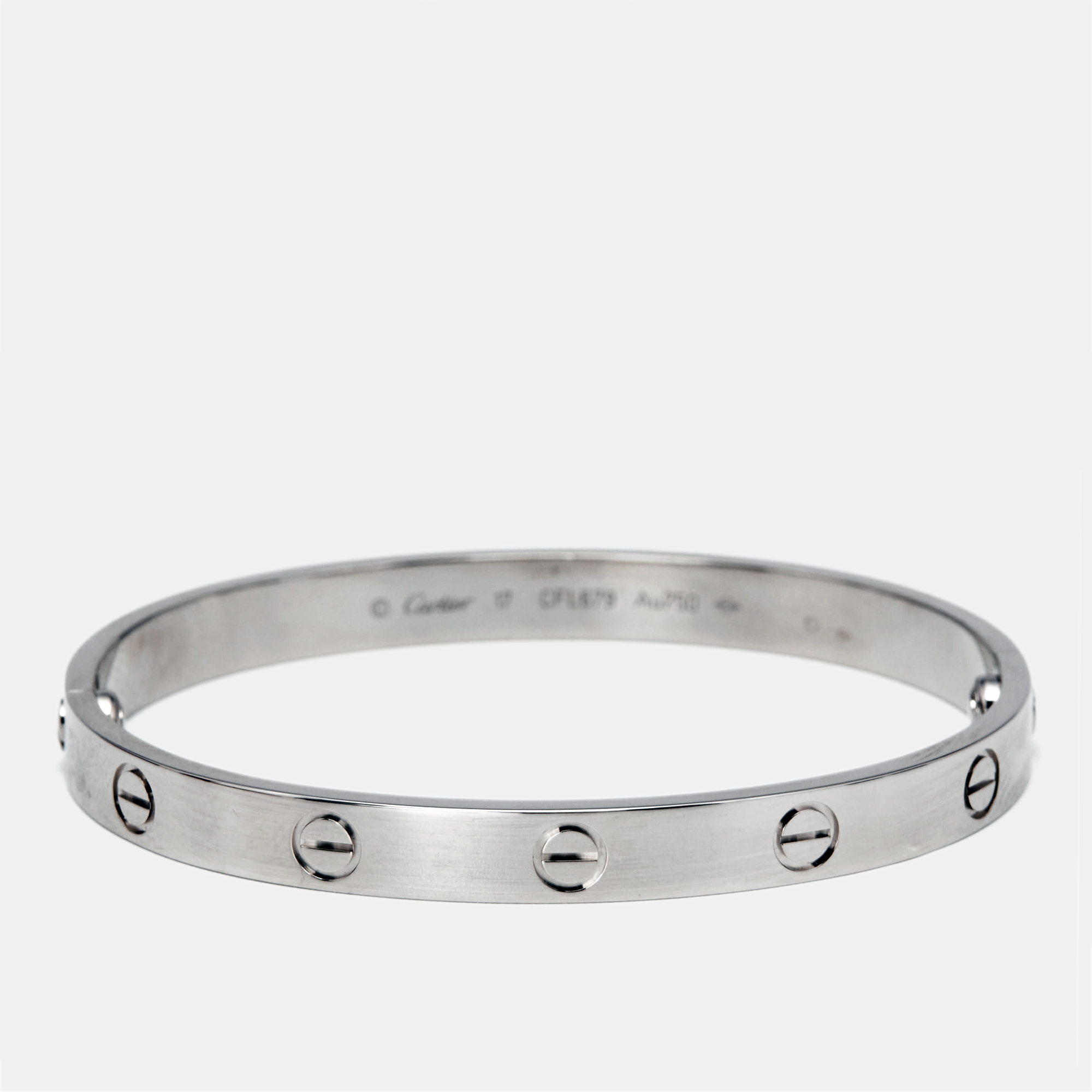

Cartier Love 18k White Gold Classic Model Bracelet 17