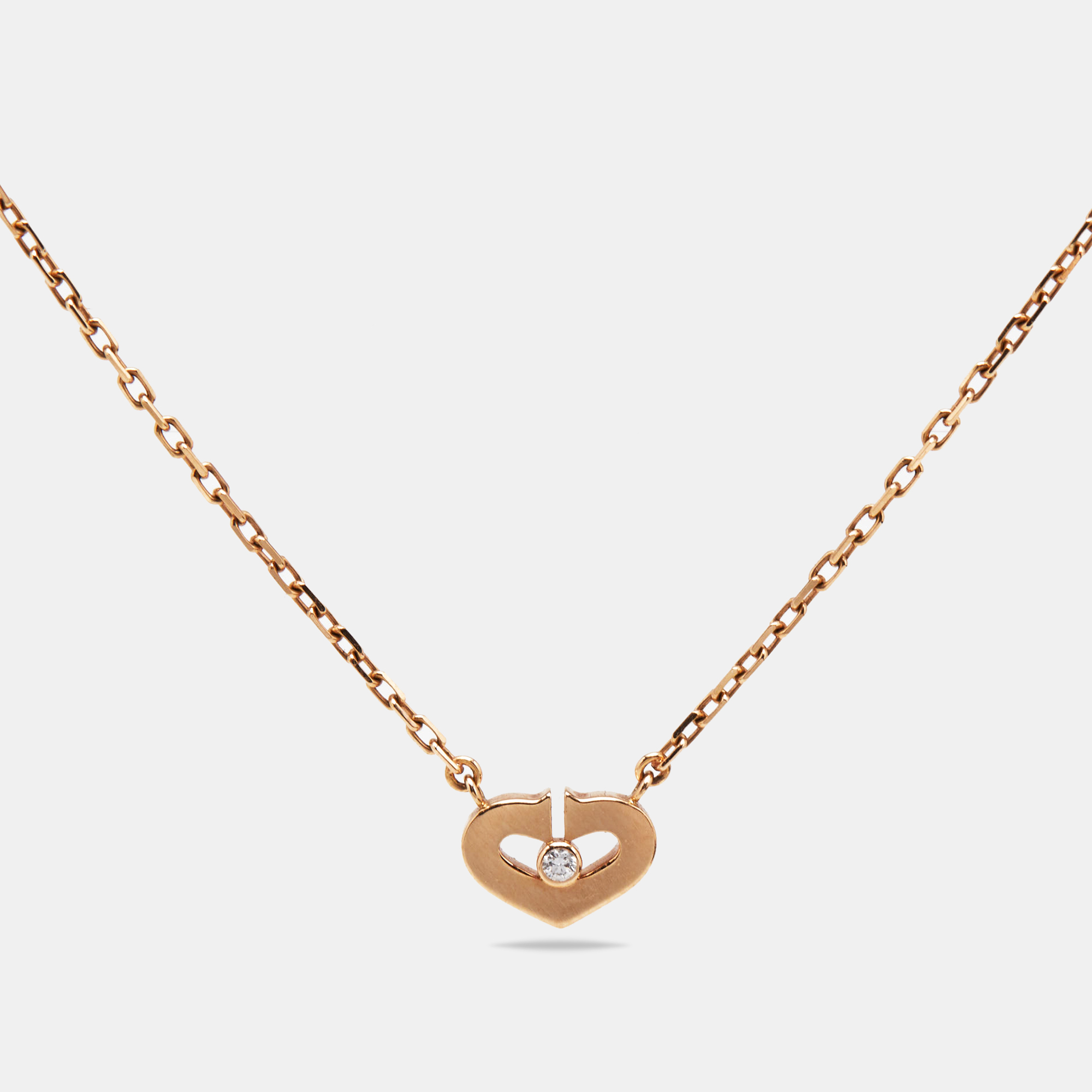 

Cartier C Heart de Cartier Diamond 18k Rose Gold Necklace